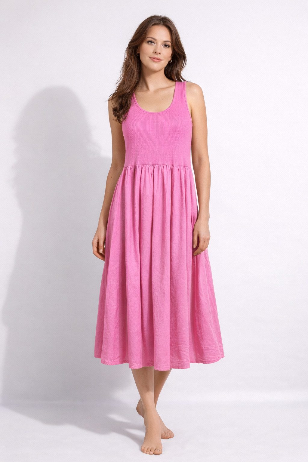 ITALY VIBES Sommerkleid - ärmelloses Kleid Damen - Midikleid - Jerseykleid - Strandkleid ONE SIZE / passend für Größe XS - L
