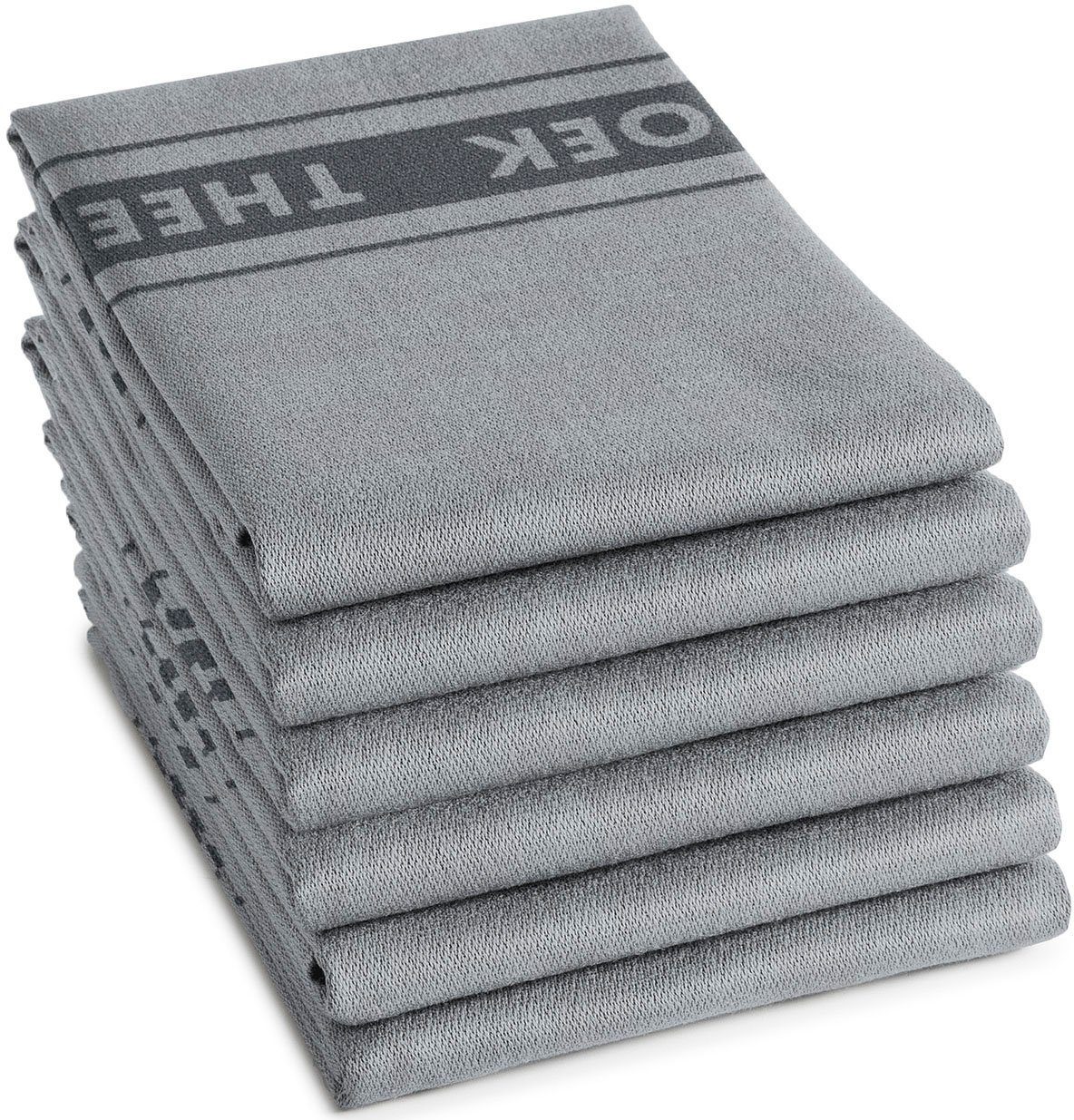 DDDDD Geschirrtuch Pelle, Baumwolle, 60x65 reiner Maße cm (Set, 6-tlg), aus Tuch ca. je grau/schwarz