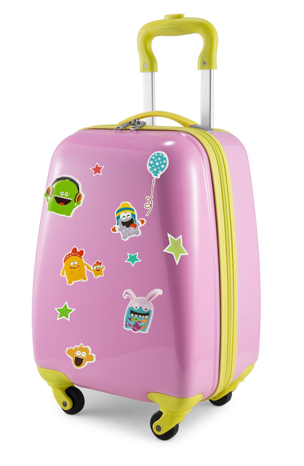 Hauptstadtkoffer Handgepäckkoffer For Kids, 4 Rollen, Kinderkoffer Kindertrolley Koffer Monster