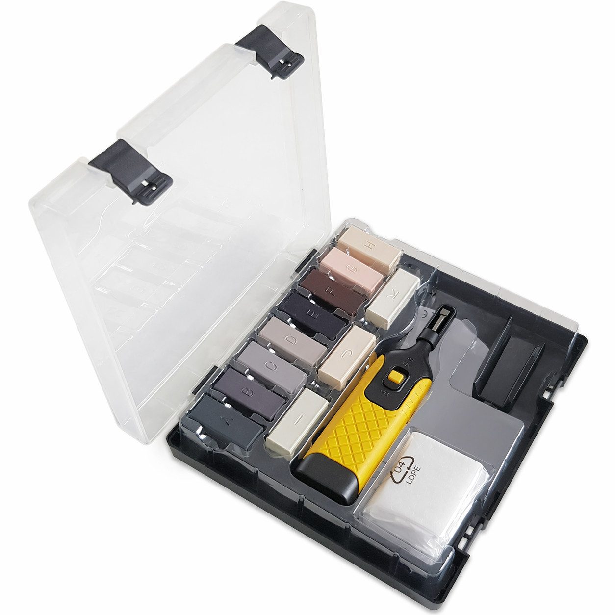 VABIONO Laminat-Reparaturset Kunststoff Reparatur Set – Perfekte Lösung für dauerhafte Reparaturen, 18-St., Reparaturkit Plastik Auto Do It Yourself Kunststoffreparaturen