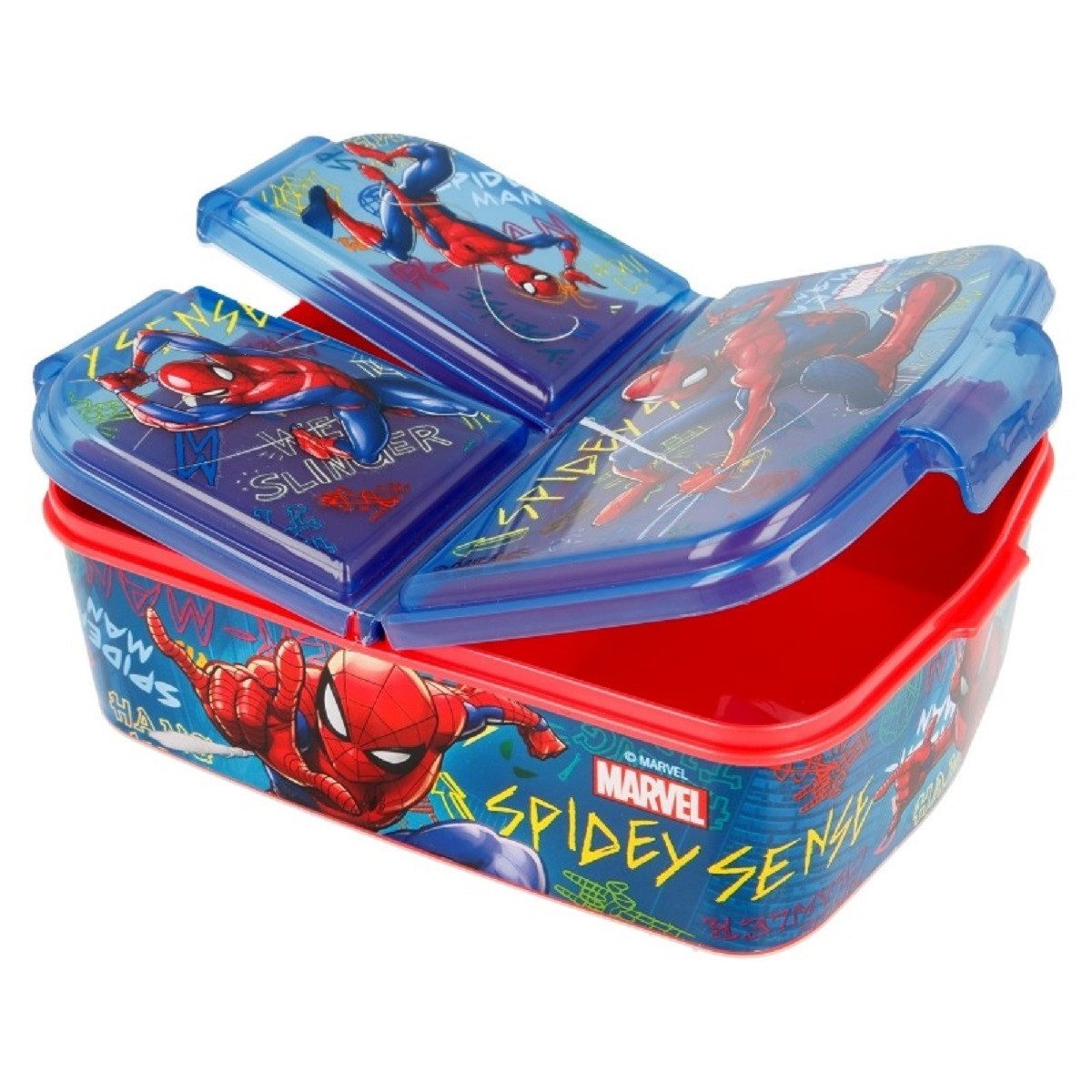 Lunchbox Spiderman Kinder Brotdose – Lunchbox mit 3 Fächern & tollem Design
