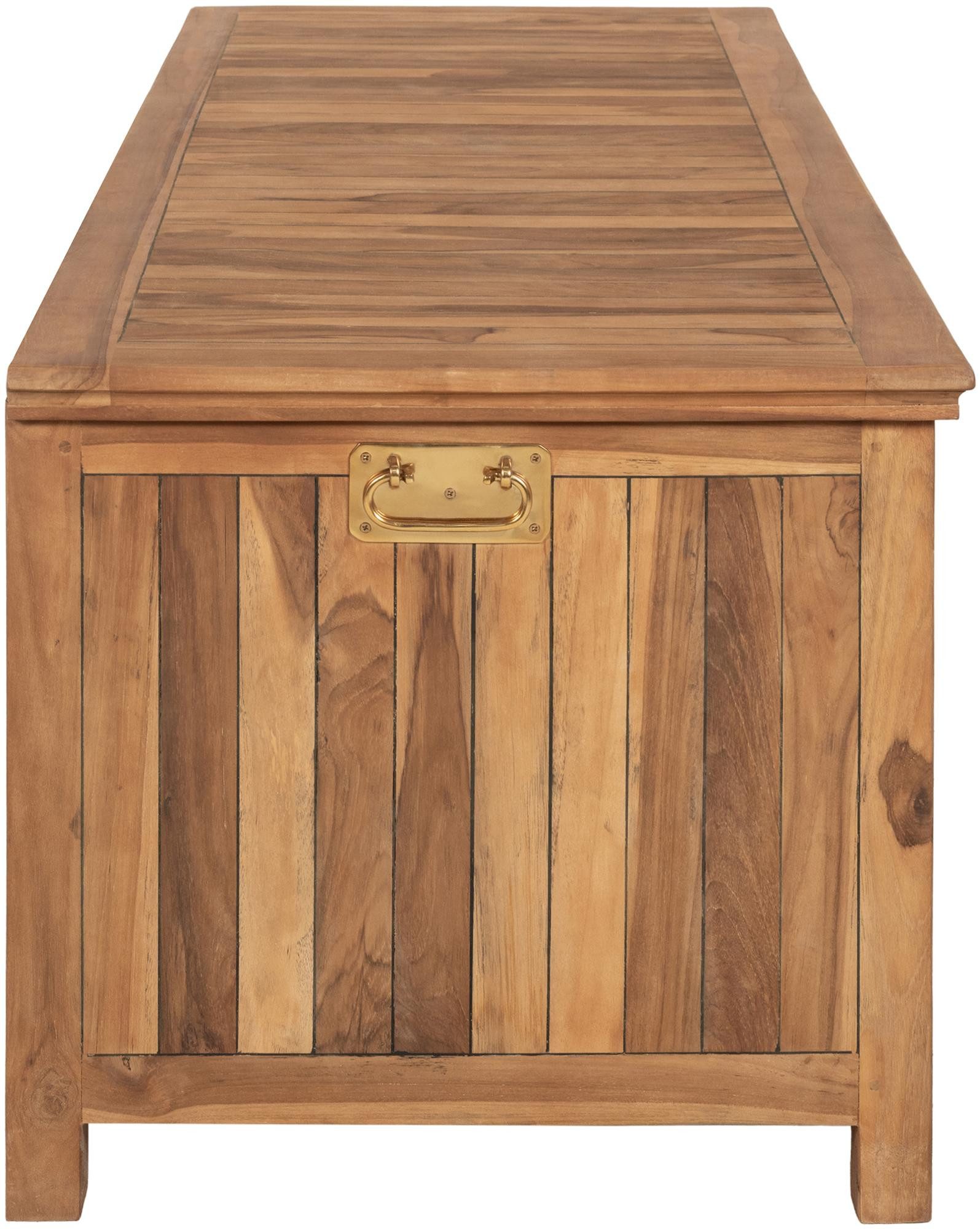 TPFGarden Gartenbox Novara - Gartenbox aus hochwertigem wasserabweisendem Teakholz (Aufbewahrungsbox Garten - Gartentruhe Teakholz, Gartenbox mit hochwertigen Gasdruckfedern), Maße: Volumen 235 Liter - Außenmaße: (TxBxH): 62 x 129 x 60cm