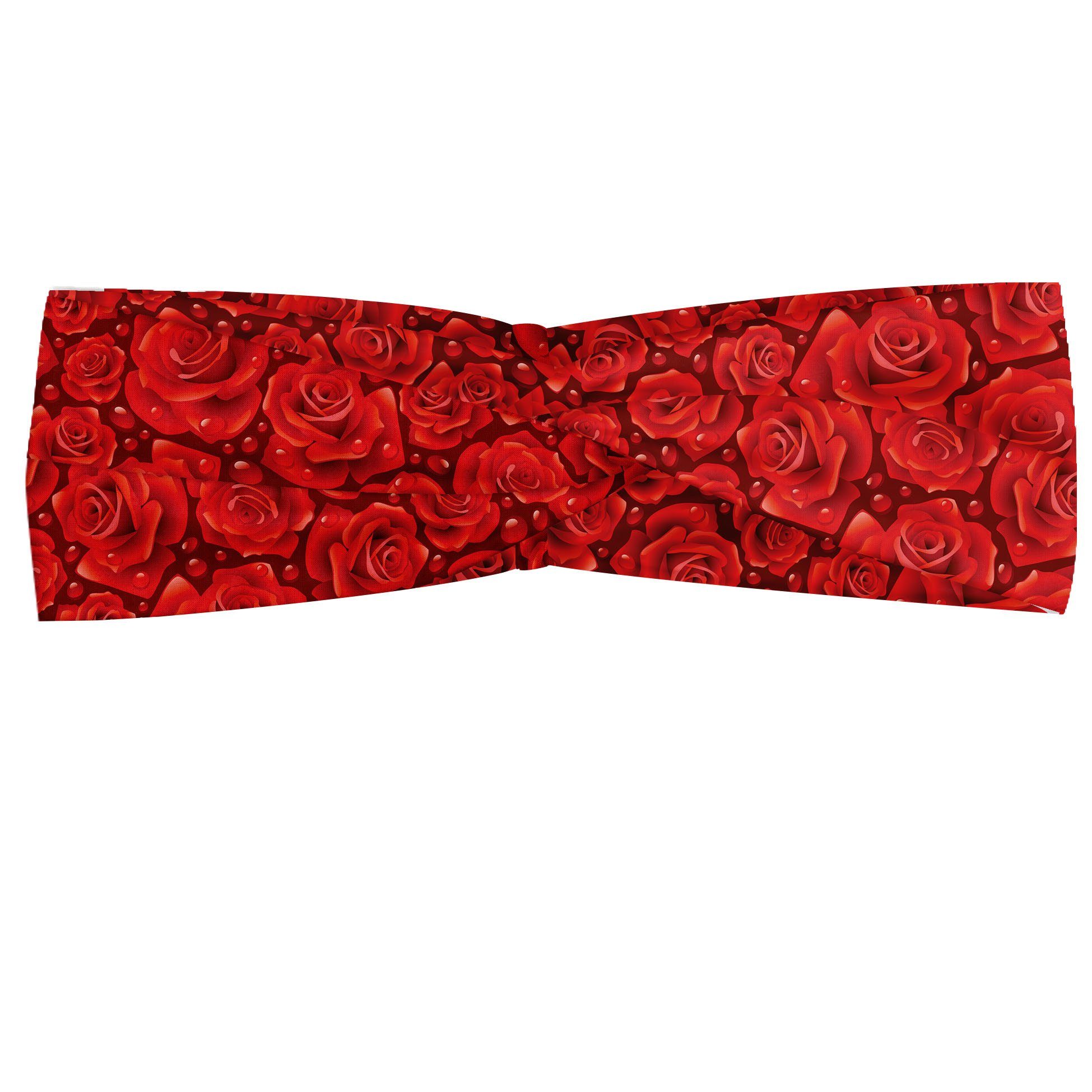 Abakuhaus Stirnband Elastisch und Angenehme alltags accessories Rose Rote Rosen Wasser Regen-Tropfen