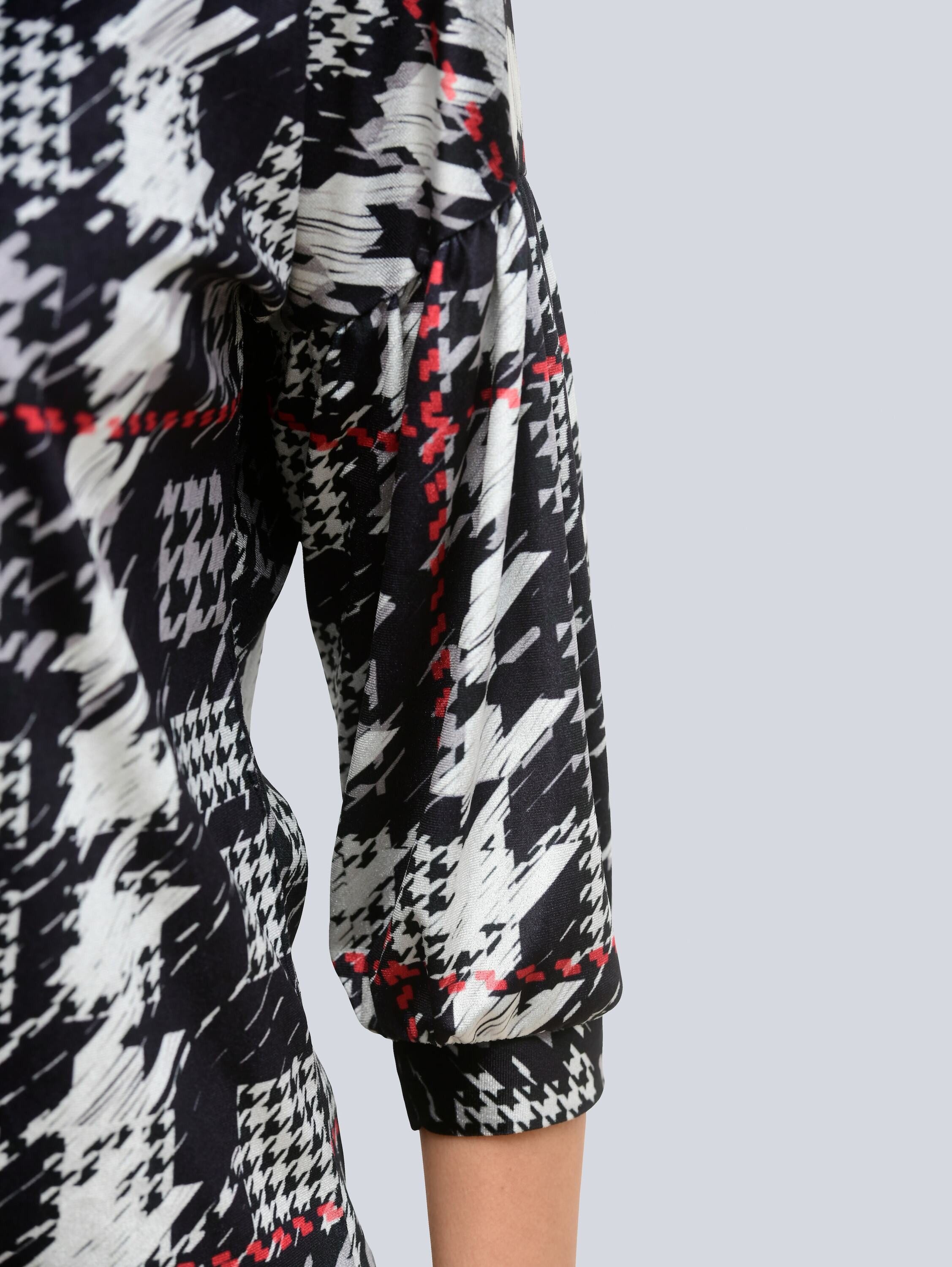 Alba Moda Print-Shirt Shirt mit Hahnentrittdessin