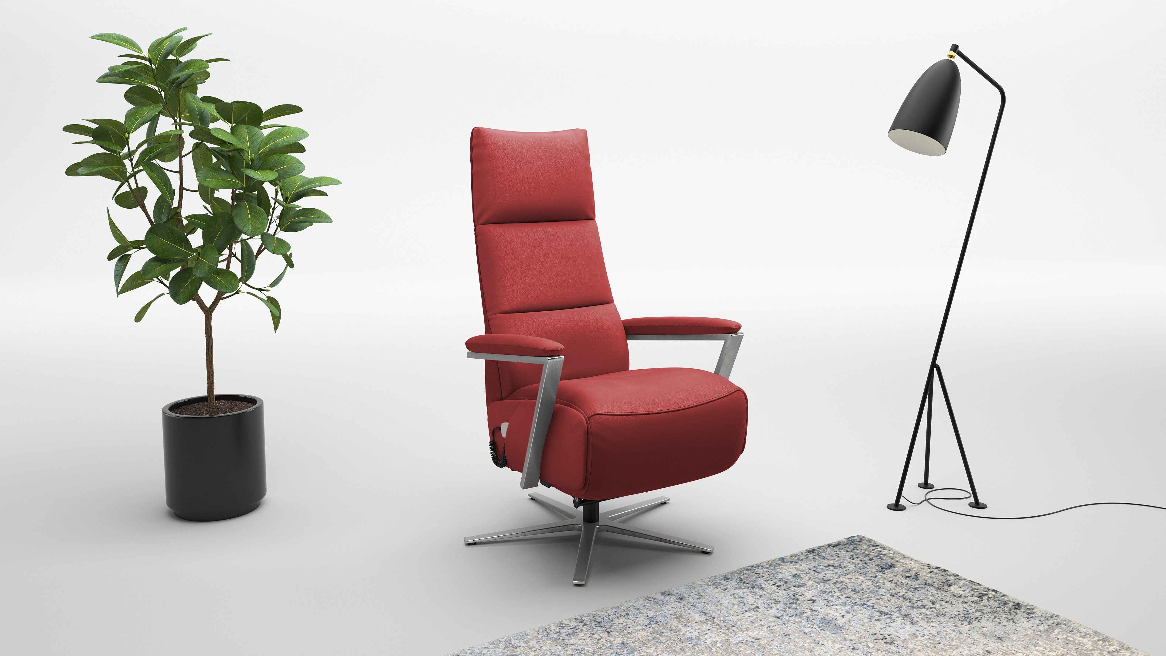 sit&more TV-Sessel Vario Comfort, inkl. Kopfteilverstellung & 360° Drehfunktion, mit Gasdruck, Höhe der Armlehnen 64cm