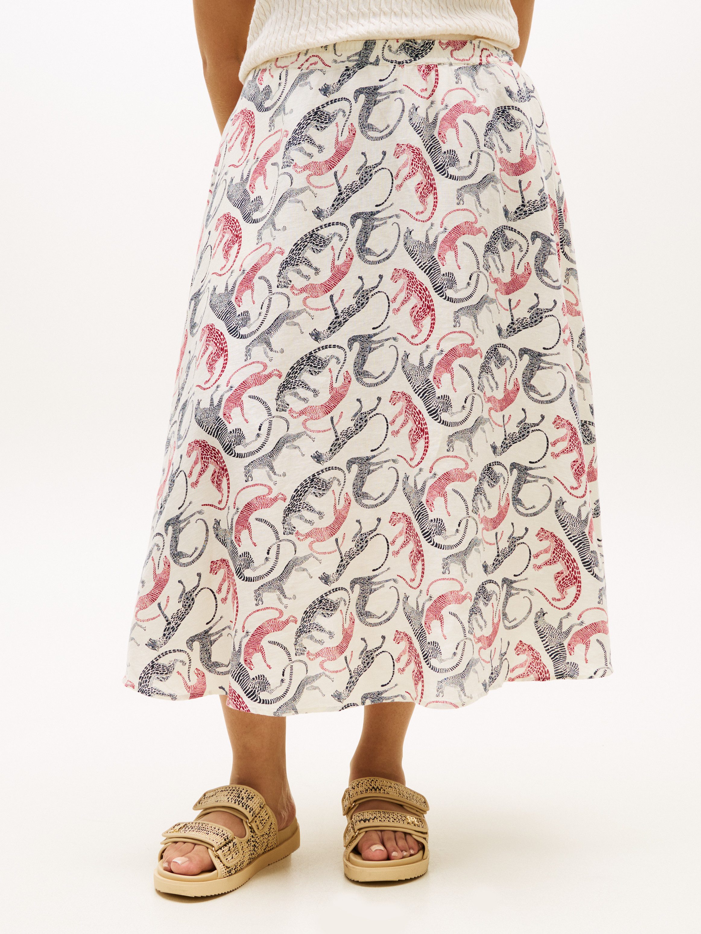 Tommy Hilfiger Curve A-Linien-Rock CRV ESS LINEN FLARE SKIRT in großen Größen, ausgestellte Form