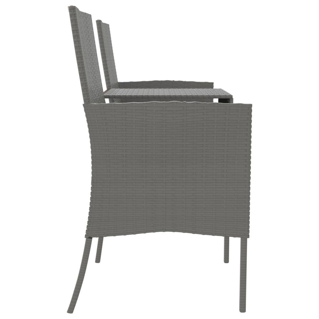 grau und aus Sitzauflagen 61x151x85 cm), Kaffeetisch mit Gartenstuhl (LxBxH: Rattan 3010981 in möbelando