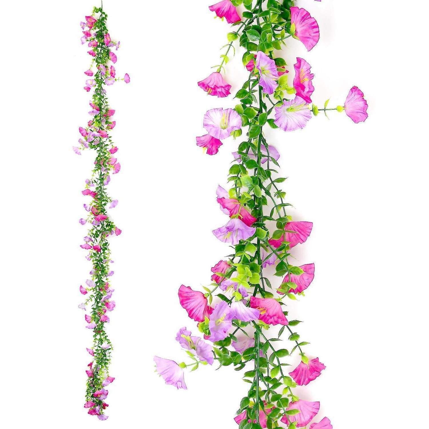 Kunstgirlande Blumengirlande Hängend Lila/Fuchsia 180cm, LuxusKollektion