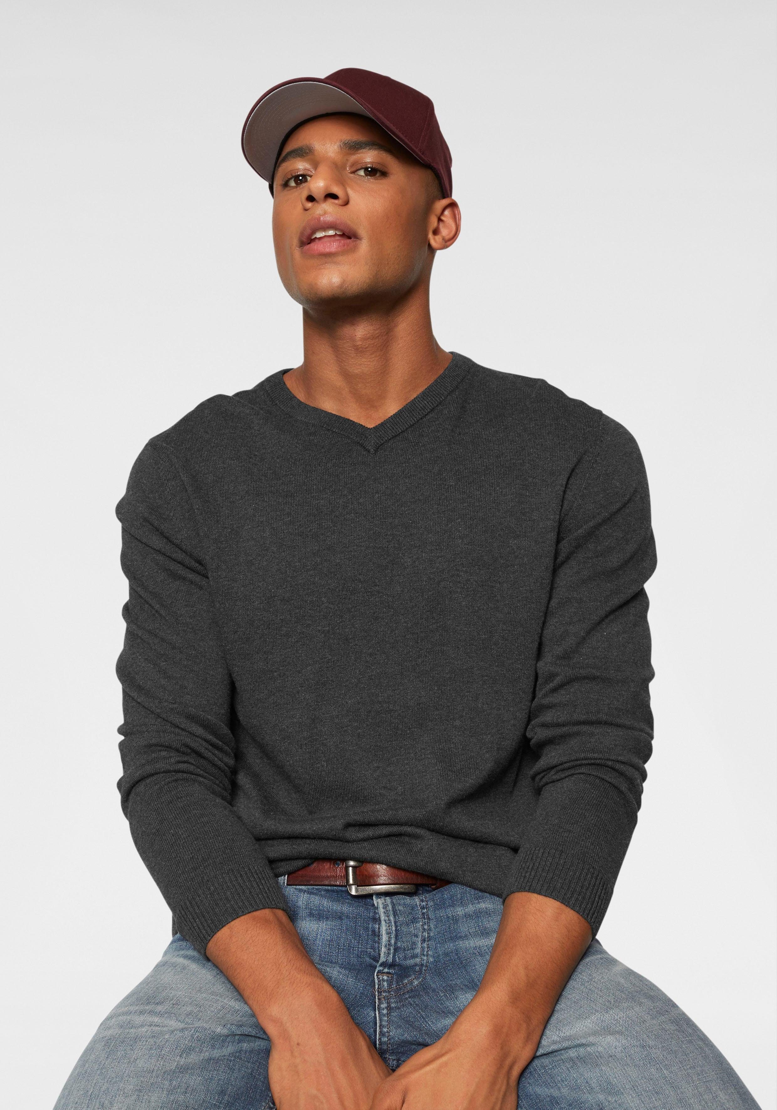 Jack & Jones V-Ausschnitt-Pullover JJEBASIC KNIT V-NECK