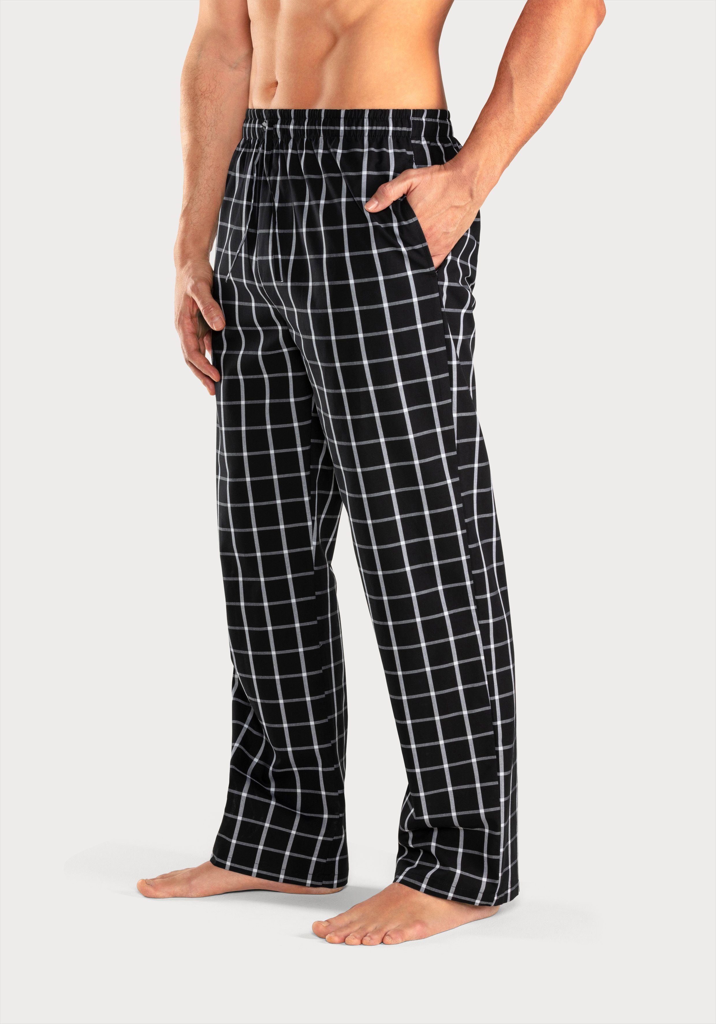 VOSERY Herren Pyjamahose Mit Taschen - Super Weiche Lounge Hose Für Entspannte Abende Zuhause