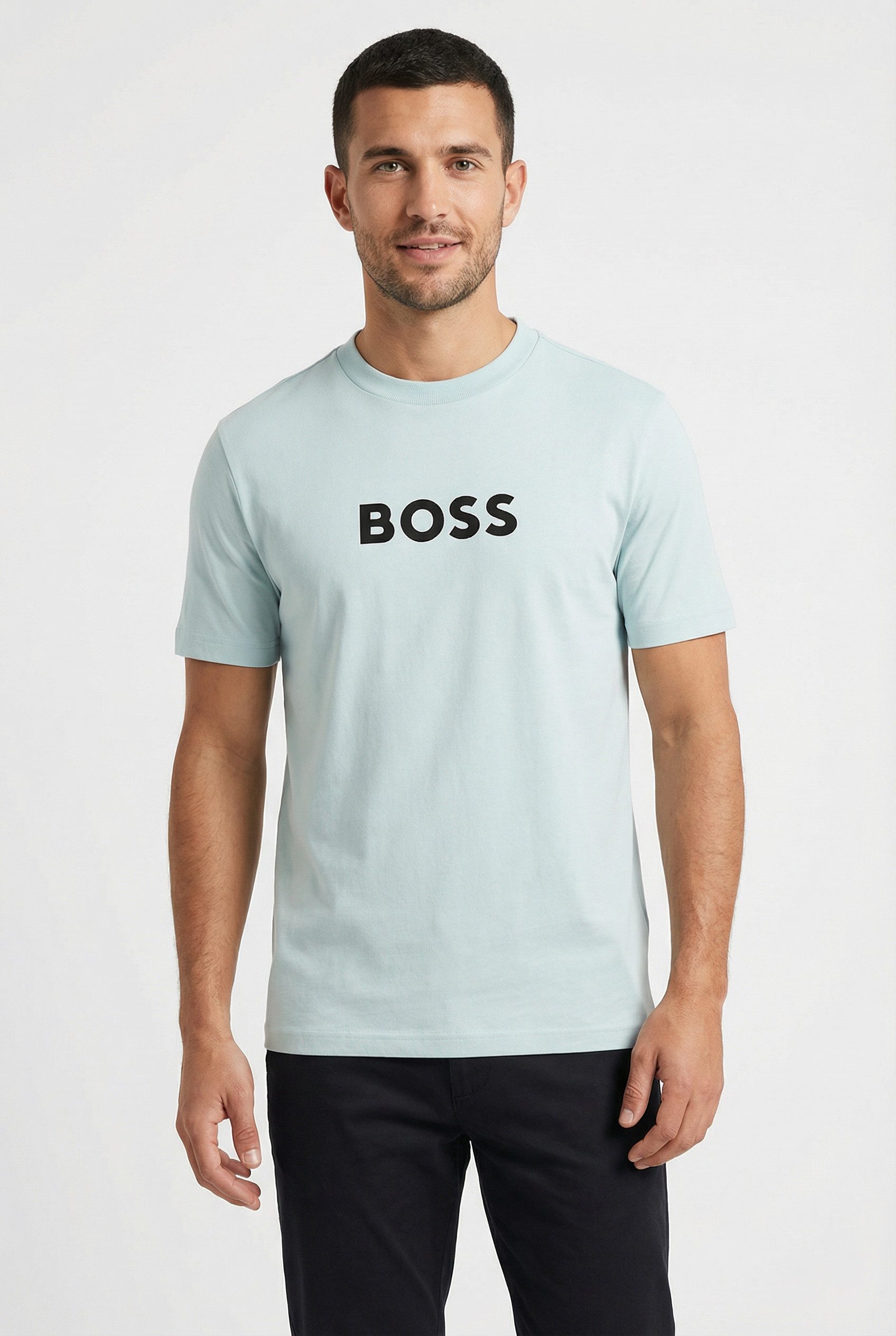 BOSS GREEN T-Shirt Rundhalsausschnitt, Regular Fit, Boss-Logodruck
