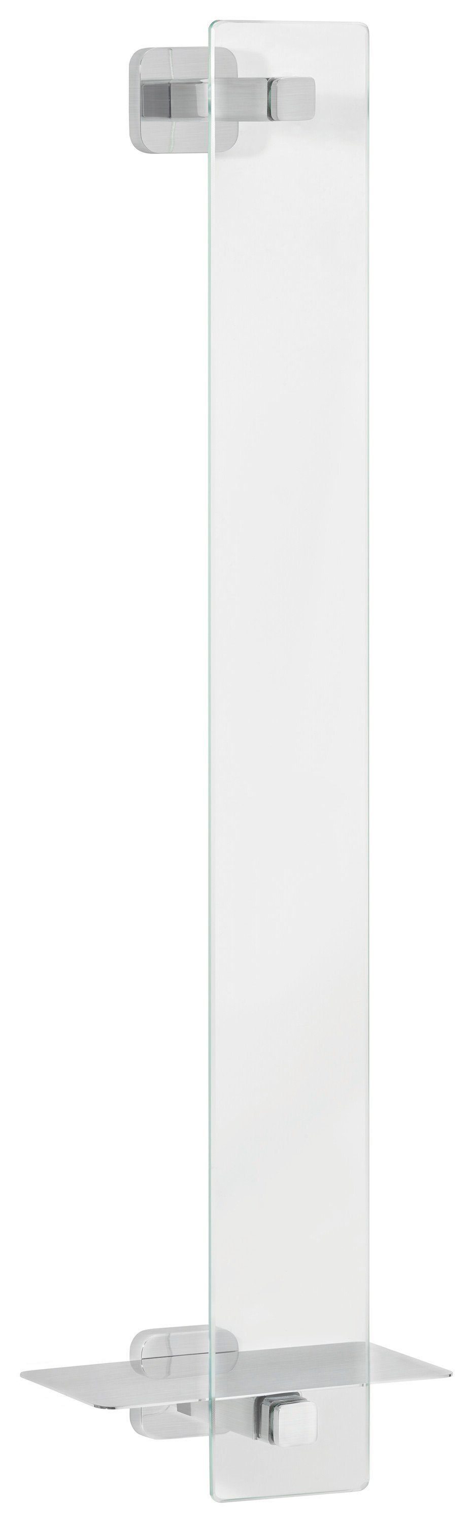 tesa Handtuchregal ESTEETIC Gästehandtuchhalter ohne Bohren - 66,8 cm : 18,0 cm : 12,8 cm, selbstklebende Handtuchhalterung - Edelstahl - silber matt