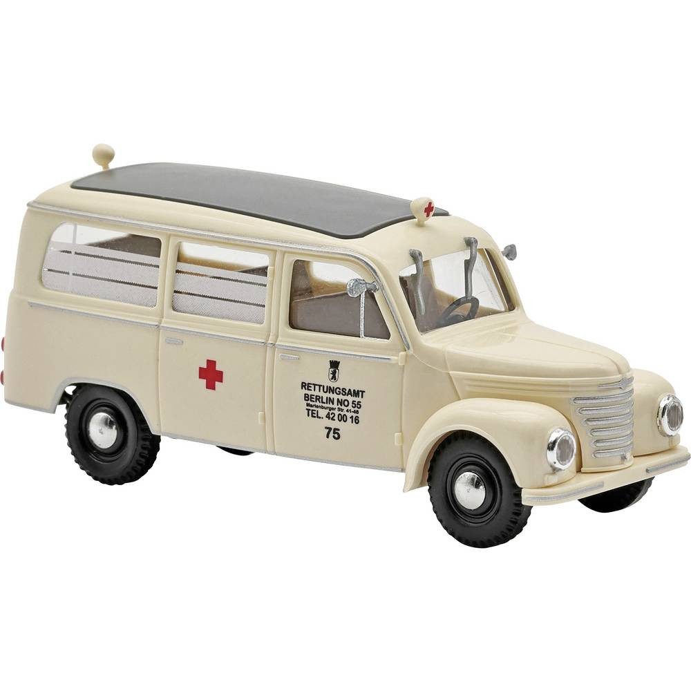 Busch Modelleisenbahn-Straße 51266 H0 Bus Modell Framo V901/2, Krankenwagen Rettungsamt Berlin