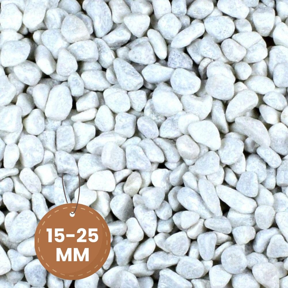 GarPet Kieselsteine Kieselsteine Garten Zierkies Weiß 25 kg Aquarium Kies Carrara Marmor