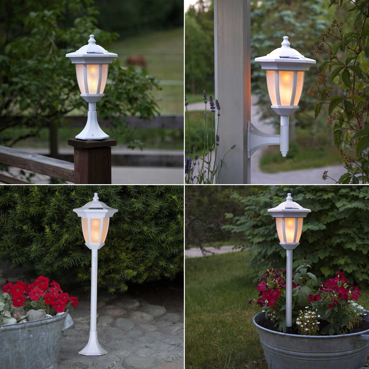 STAR TRADING LED Laterne LED Solar Laterne "FLAME", 4in1, weiß, Kunststoff, günstig online kaufen
