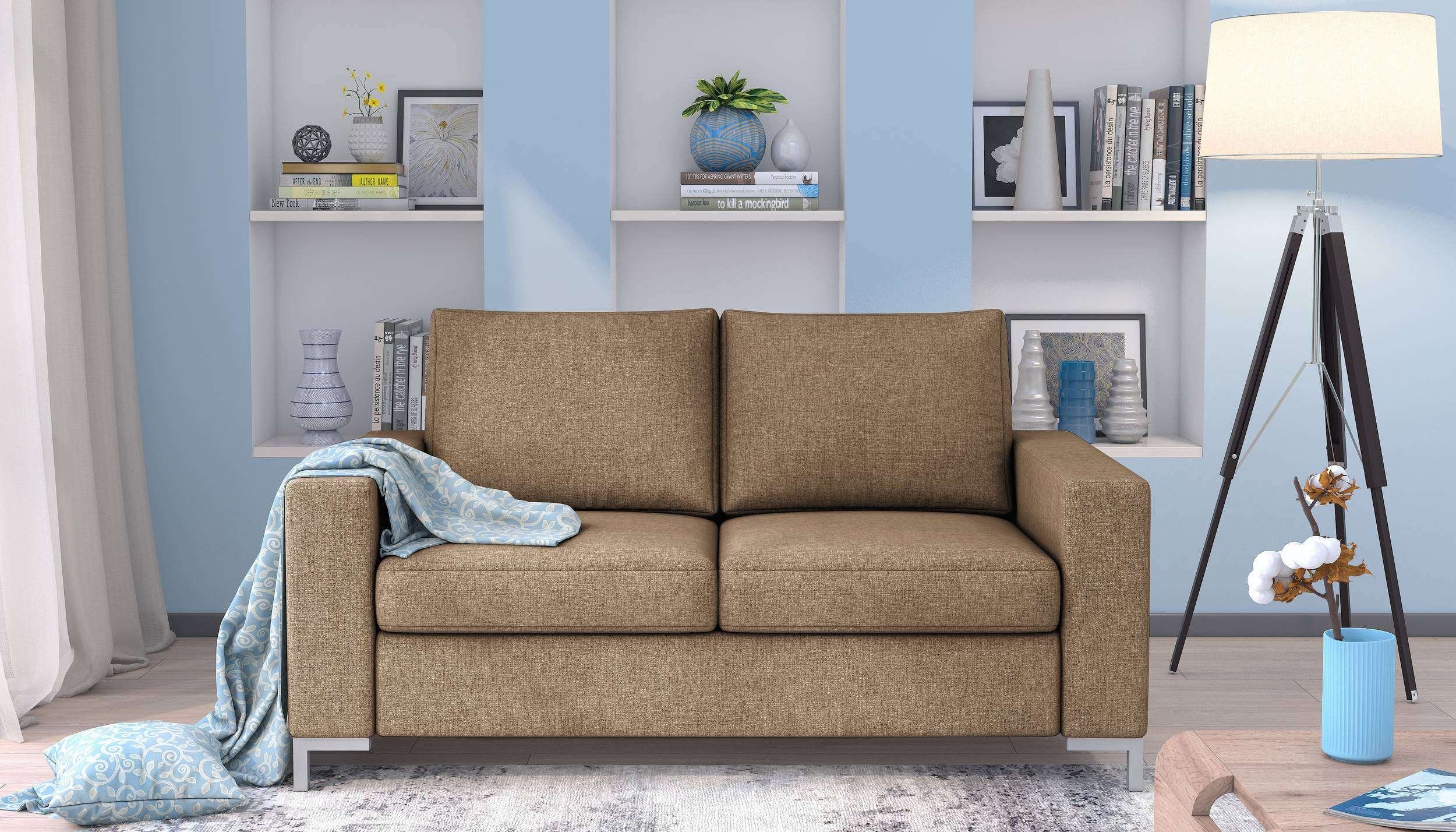 Design, Stylefy in mit Rückenlehne, stellbar, frei Armlehnen Raum Sofa, Sitzkomfort, Modern 3-Sitzer im Europa made und Erling, 2-Sitzer,