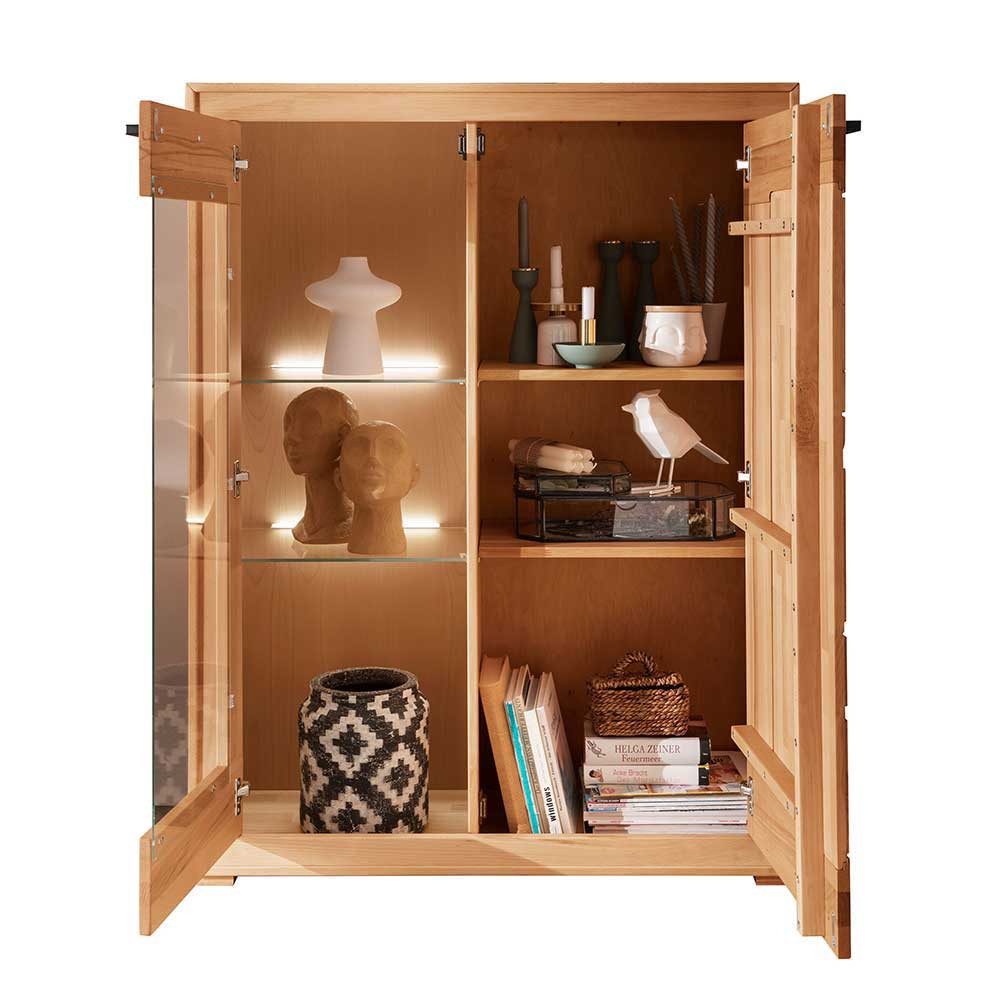 Pharao24 Vitrine Comoto aus Massivholz