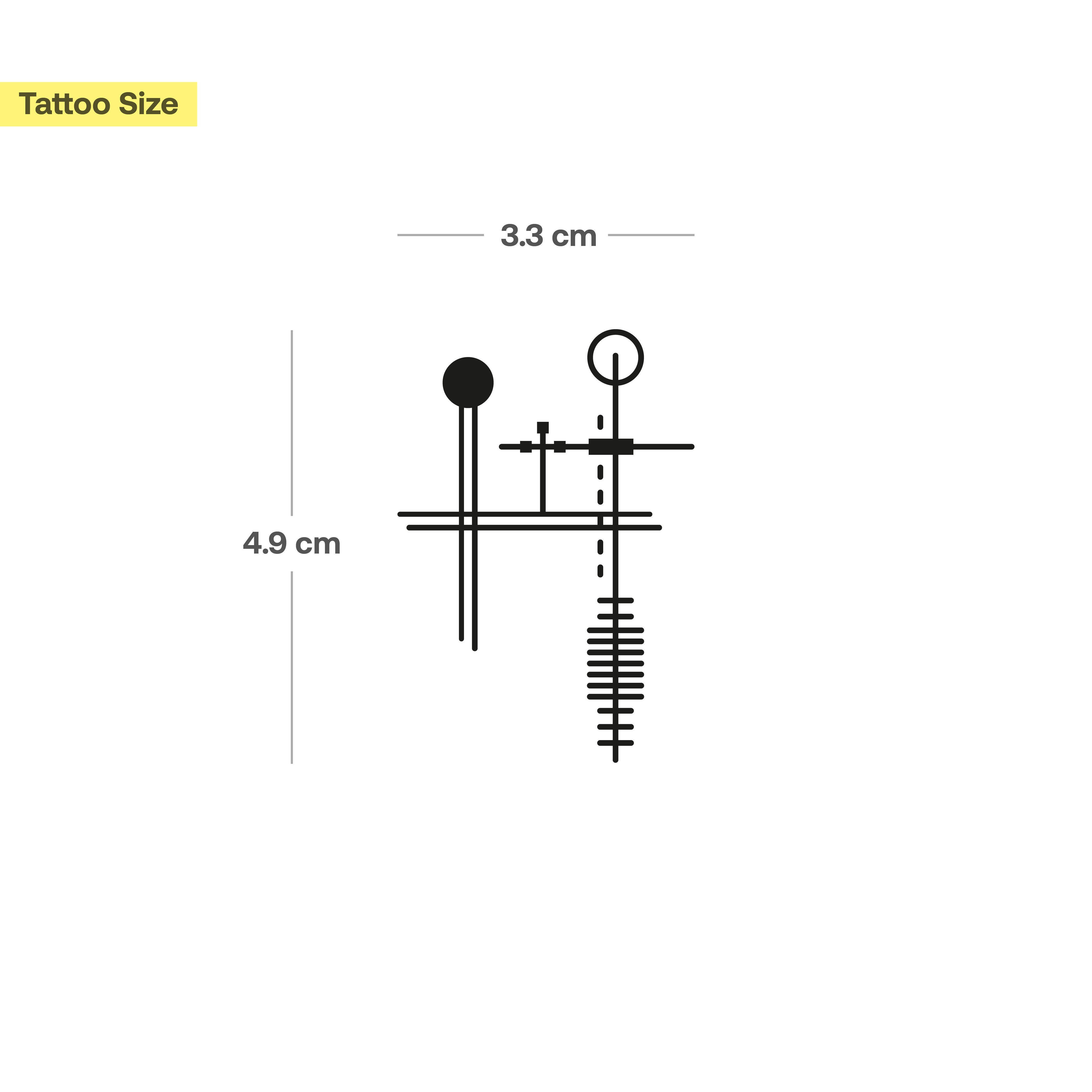 Inkster Schmuck-Tattoo Abstraktes Kreuz Tattoo, Vegane & EU-Kosmetikzertifizierte Farbe, wasserfestes temporäres Tattoo, 2 Wochen Halt