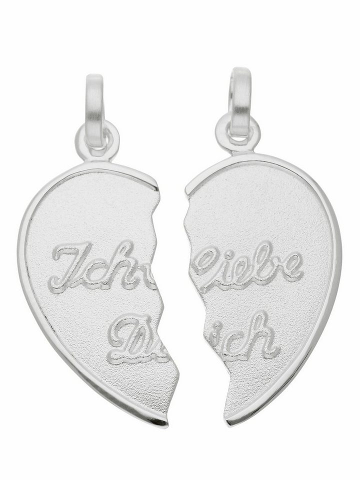 Adelia´s Kettenanhänger 925 Silber Anhänger Partneranhänger, 925 Sterling Silber  Silberschmuck für Damen, Mit Liebe gefertigt aus: 925 Sterling Silber  rhodiniert