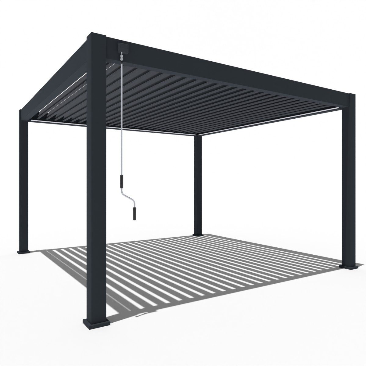 Weide Pergola Deluxe Plus Pavillon Terrassenüberdachung Aluminium 4 x 4 M anthrazit, BxTxH: 400x400x255 cm