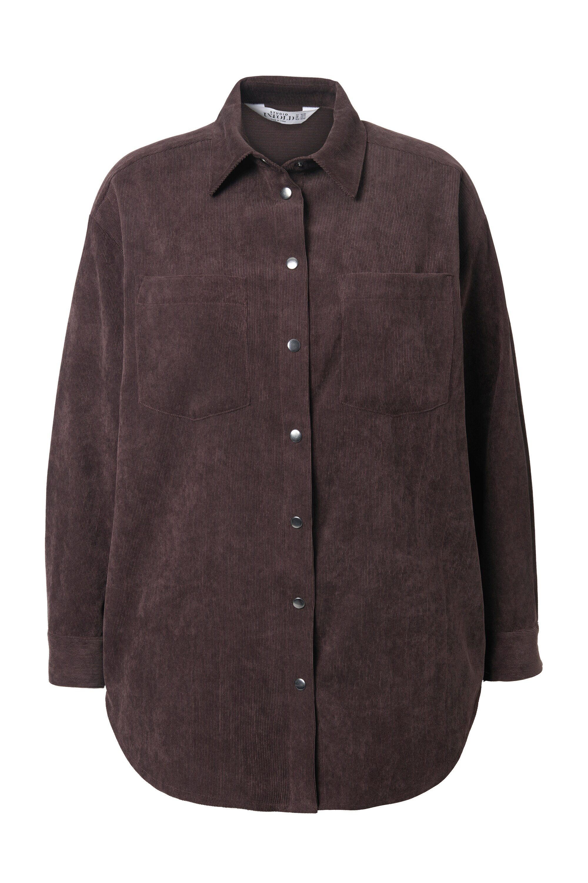 Studio Untold Hemdbluse Cord-Hemd Stretch oversized Hemdkragen Langarm günstig online kaufen