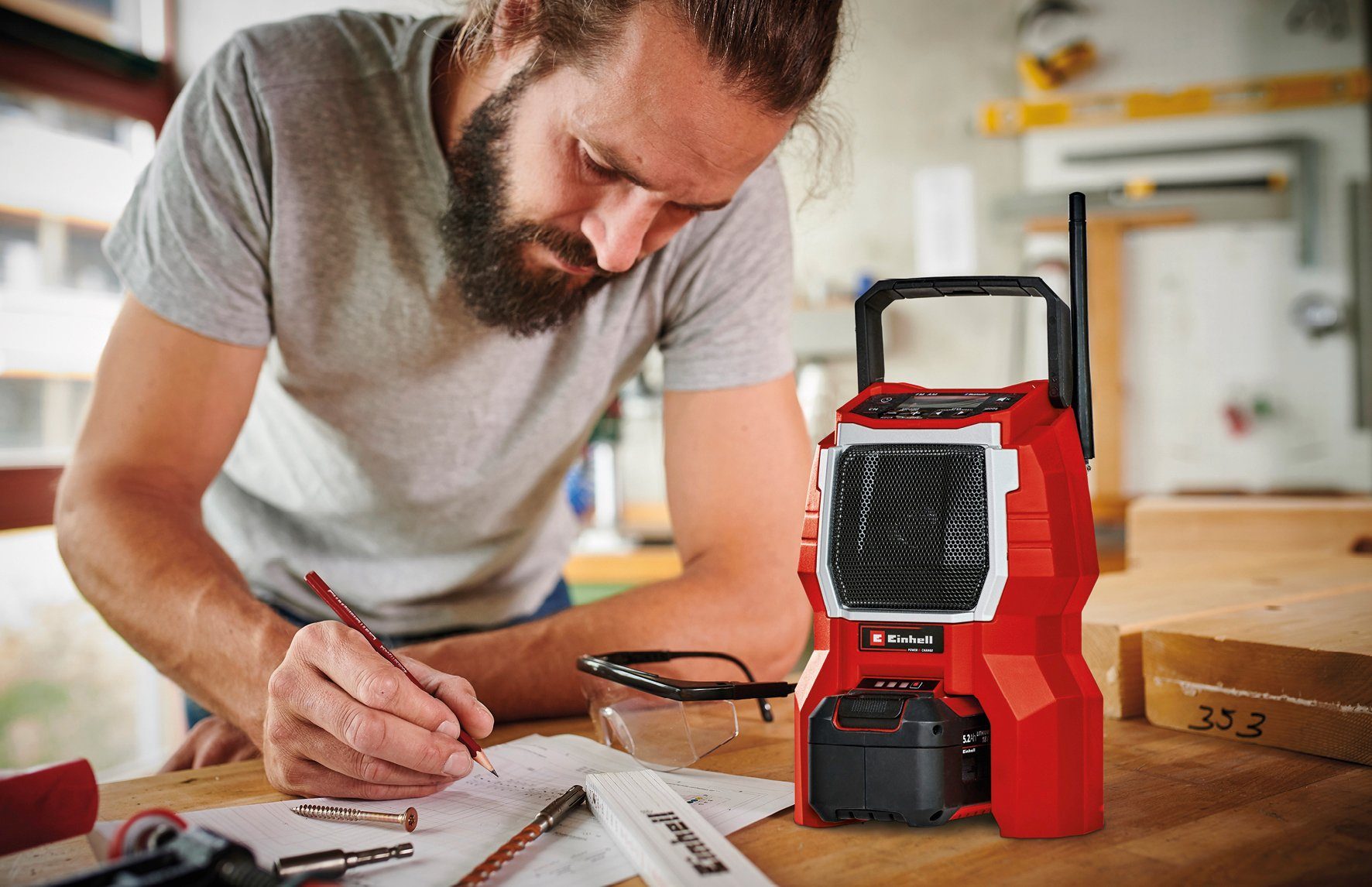 Einhell TC-RA 18 Li BT - Solo Baustellenradio (AM-Tuner, FM-Tuner, ohne Akku und Ladegerät) – Bild 2 von 5