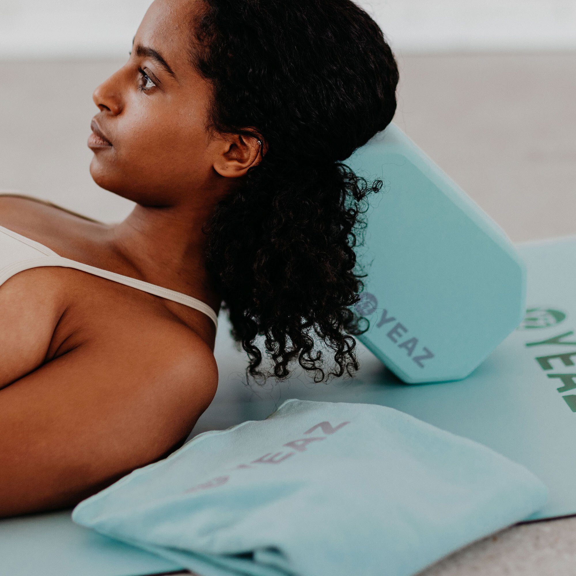 YEAZ NEXT grün & LEVEL yoga-blöcke Oberfläche handtuch, - Yogablock Soft-Touch set rutschfeste