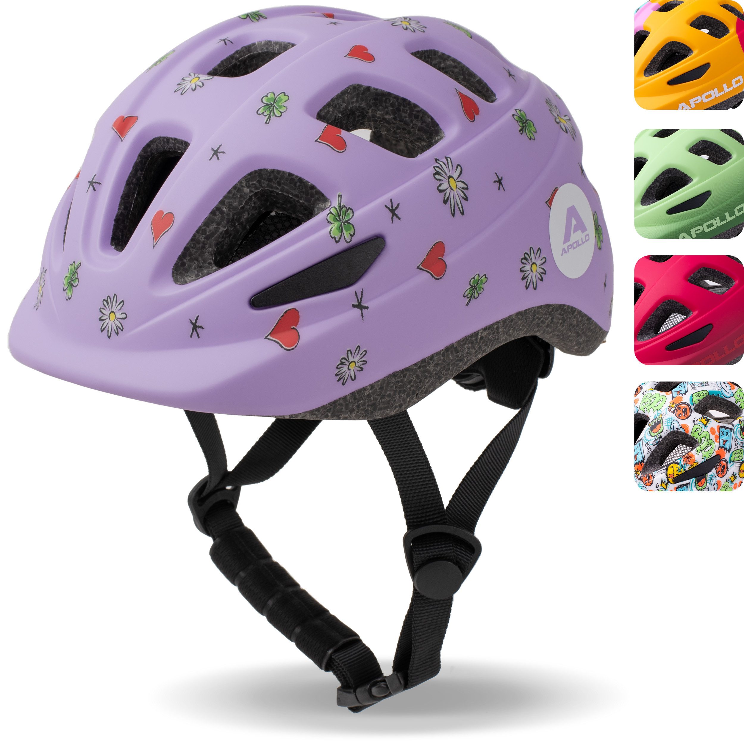 Apollo Kinderhelm Fahrradhelm, Kinder & Jugendliche, Multisport-Helm, verstellbar, ab 3 Jahren