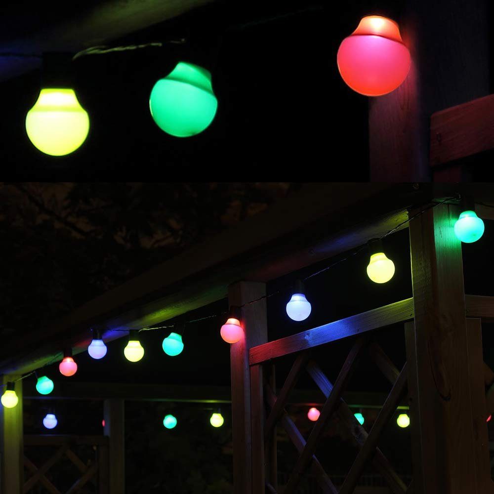 Gartenpirat LED-Lichterkette LED Party-Lichterkette 12,5 m lang mit 50 Laternen-Kugeln bunt