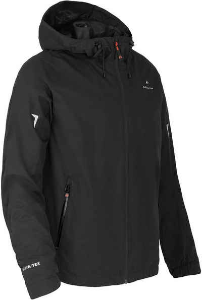 Bergson Outdoorjacke EGGEN Herren Regenjacke, Netzfutter, 12000 mm Wassersäule, Kurzgrößen, schw