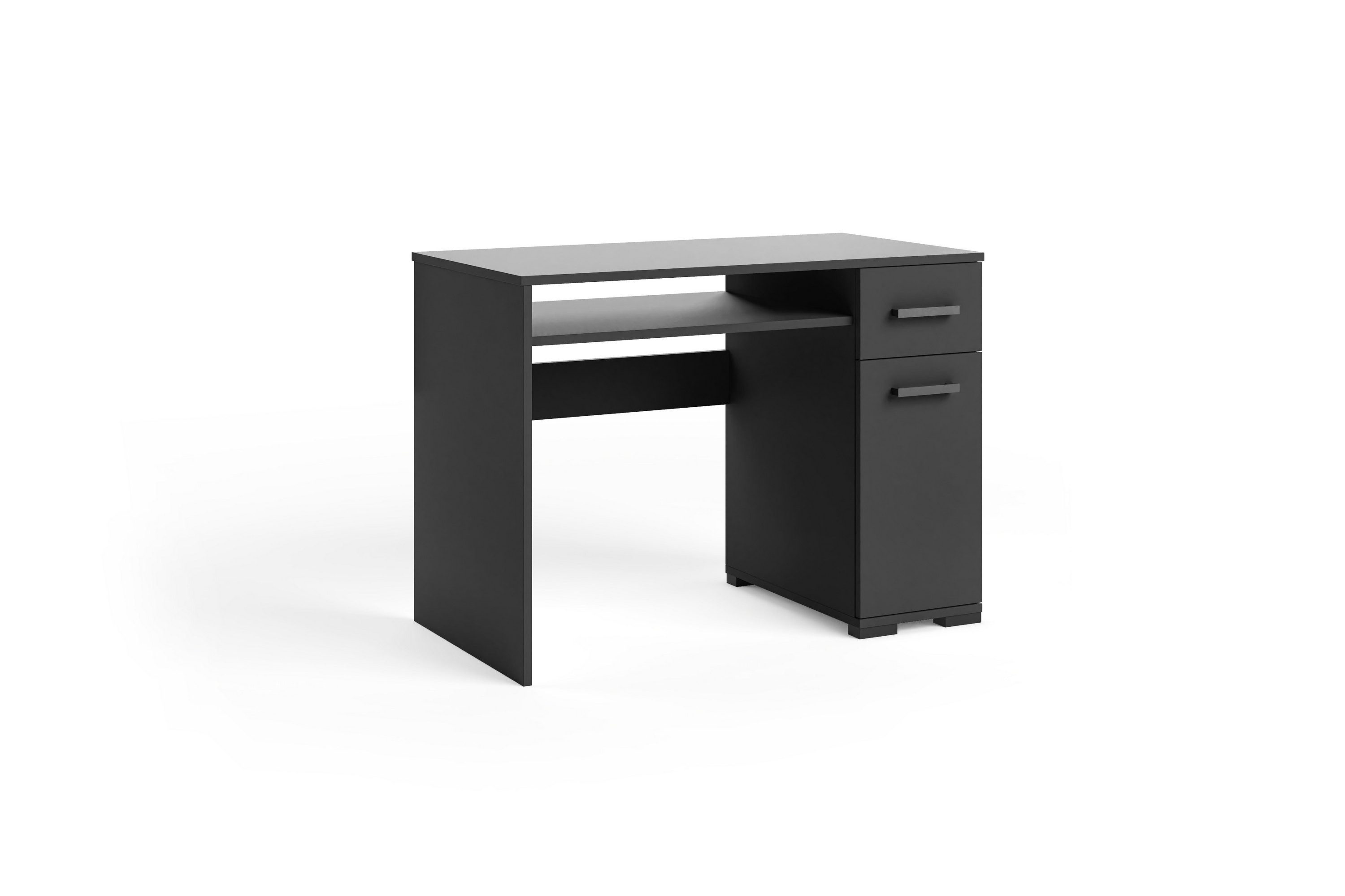 Masseno Schreibtisch ALBANO 90 x 75 cm mit 1 Schubladen und 1 Türen Schwarz