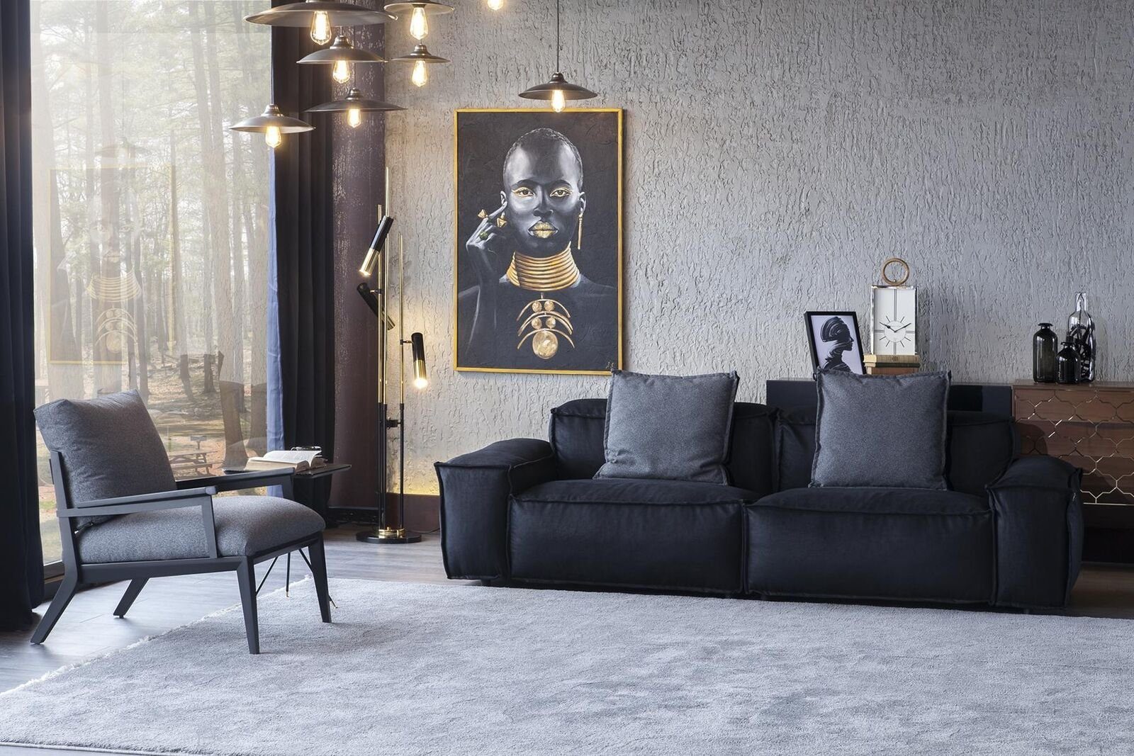 Dreisitzer Teile, Sofa JVmoebel Gemütliche Made Möbel Europa 1 Polster Wohnzimmer, 3-Sitzer in Stoff Couch