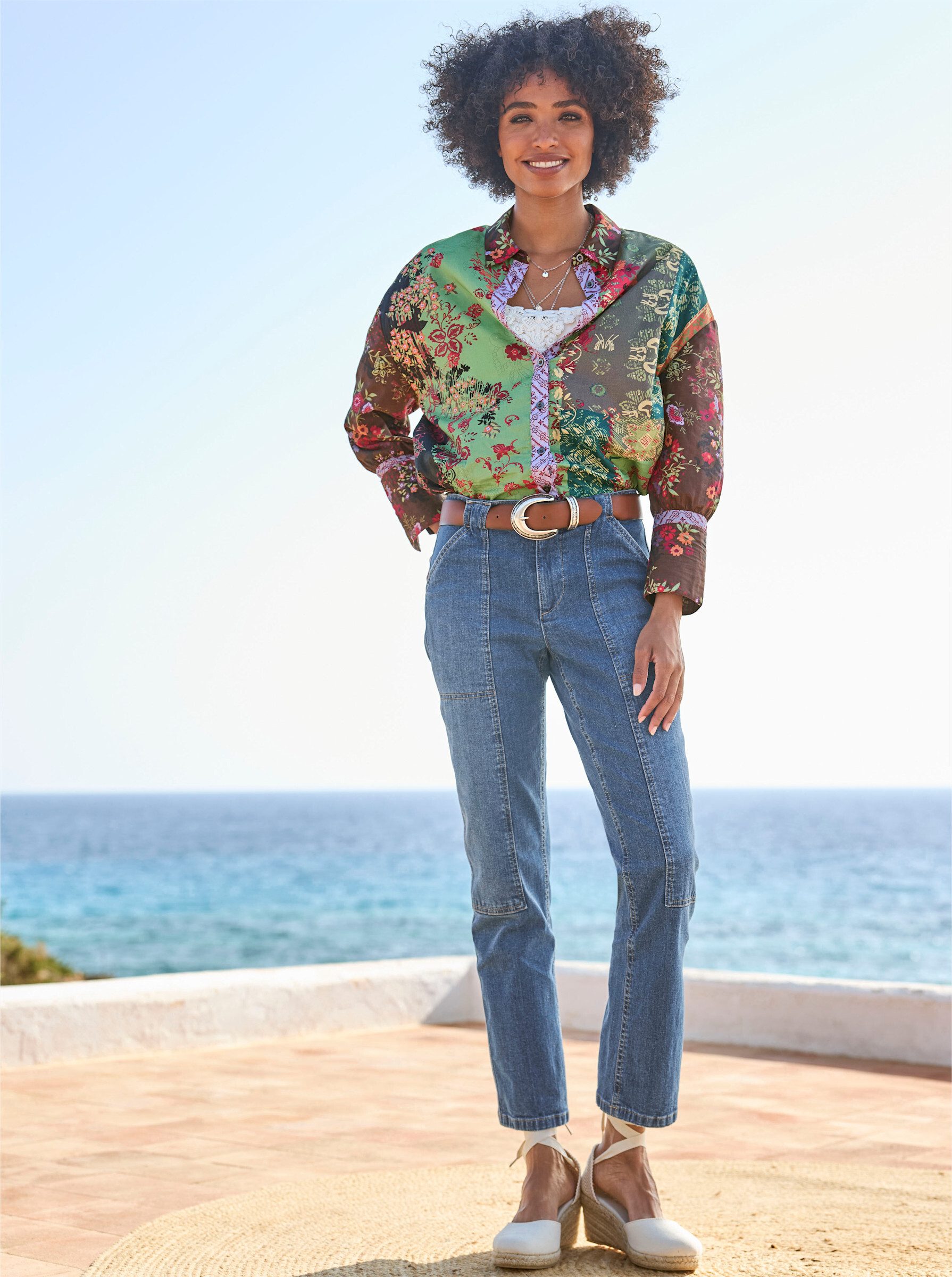 heine Klassische Bluse Druckbluse Langarm