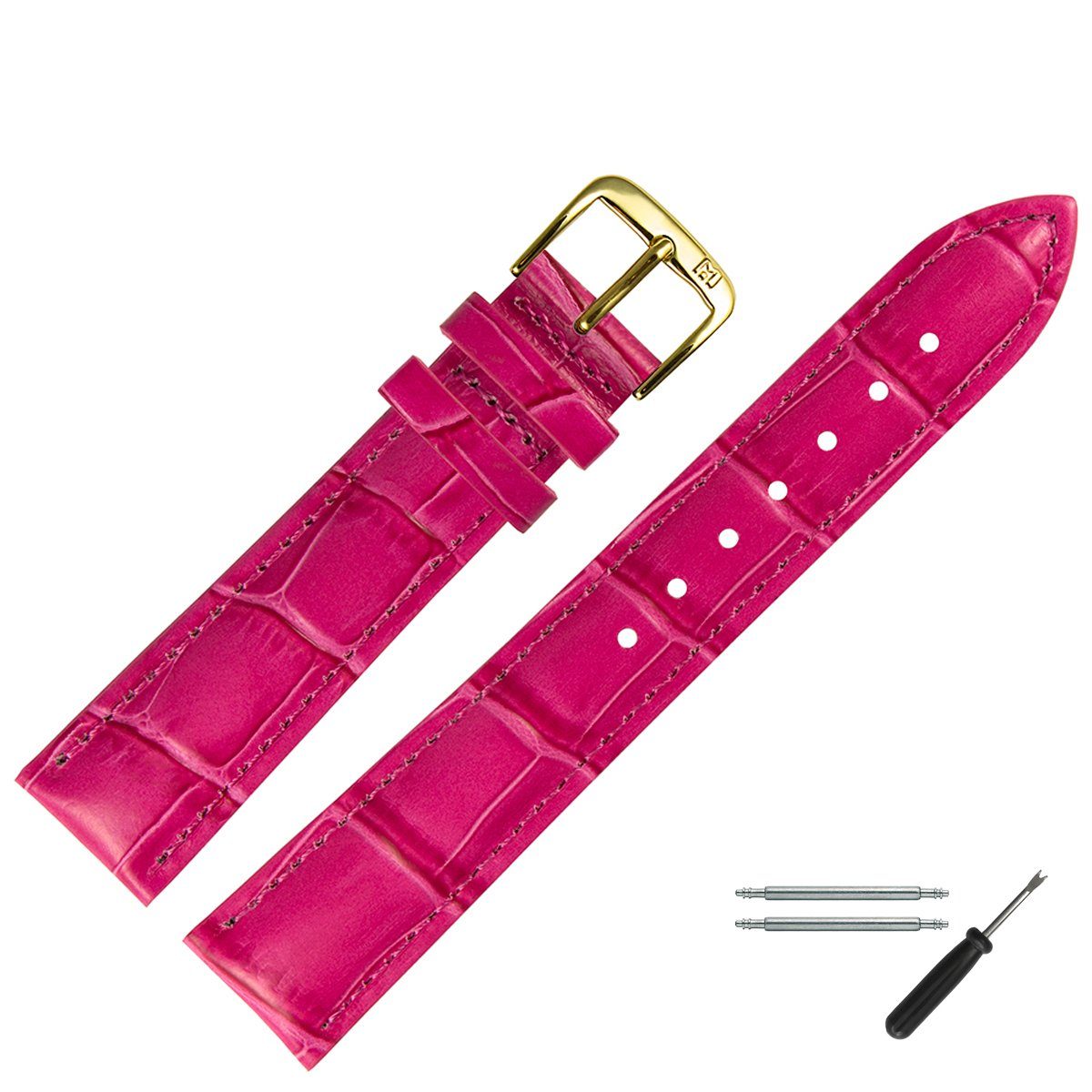MARBURGER Uhrenarmband 20mm Leder Alligator Prägung günstig online kaufen