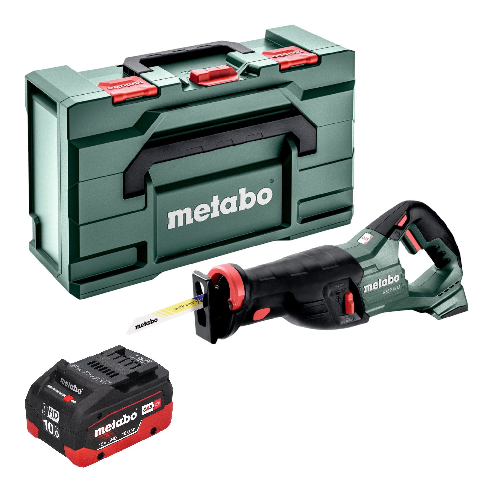 metabo Reciprosäge SSEP 18 LT 18V 32 mm + 1x LiHD Akku 10,0 Ah + Metabox - ohne Ladegerät
