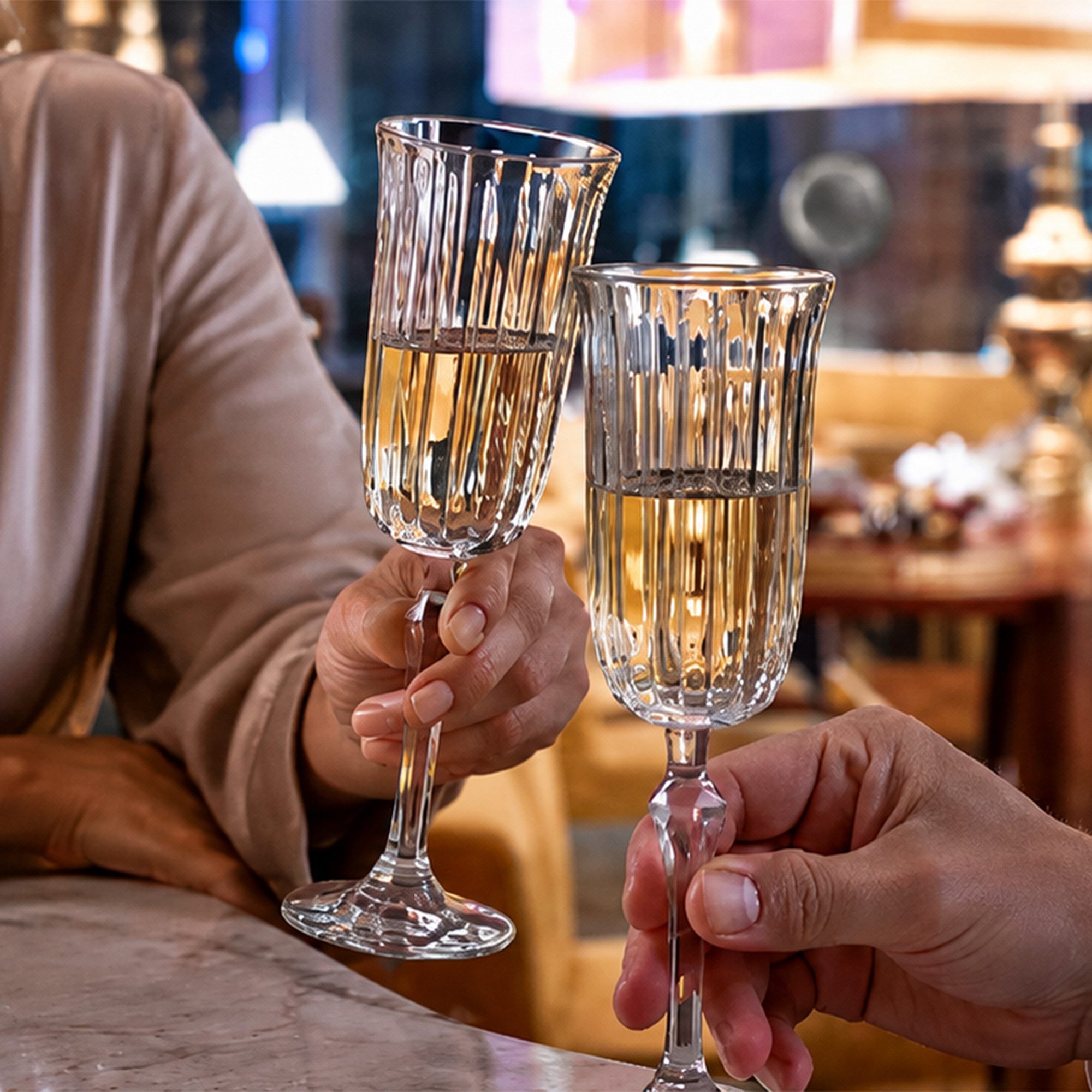 Pasabahce Sektglas Joy Champagne Flute 175 ml, 4-tlg., Glas, Schlanke Form für stilvollen Sekt- und Champagnergenuss