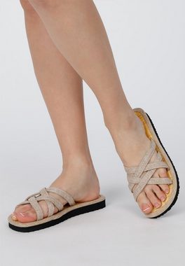 CINNEA CARA Sandalette Zimtlatschen, handgefertigt, Wellness-Zimtfüllung, Binsenlauffläche gegen Hornhautneubildung