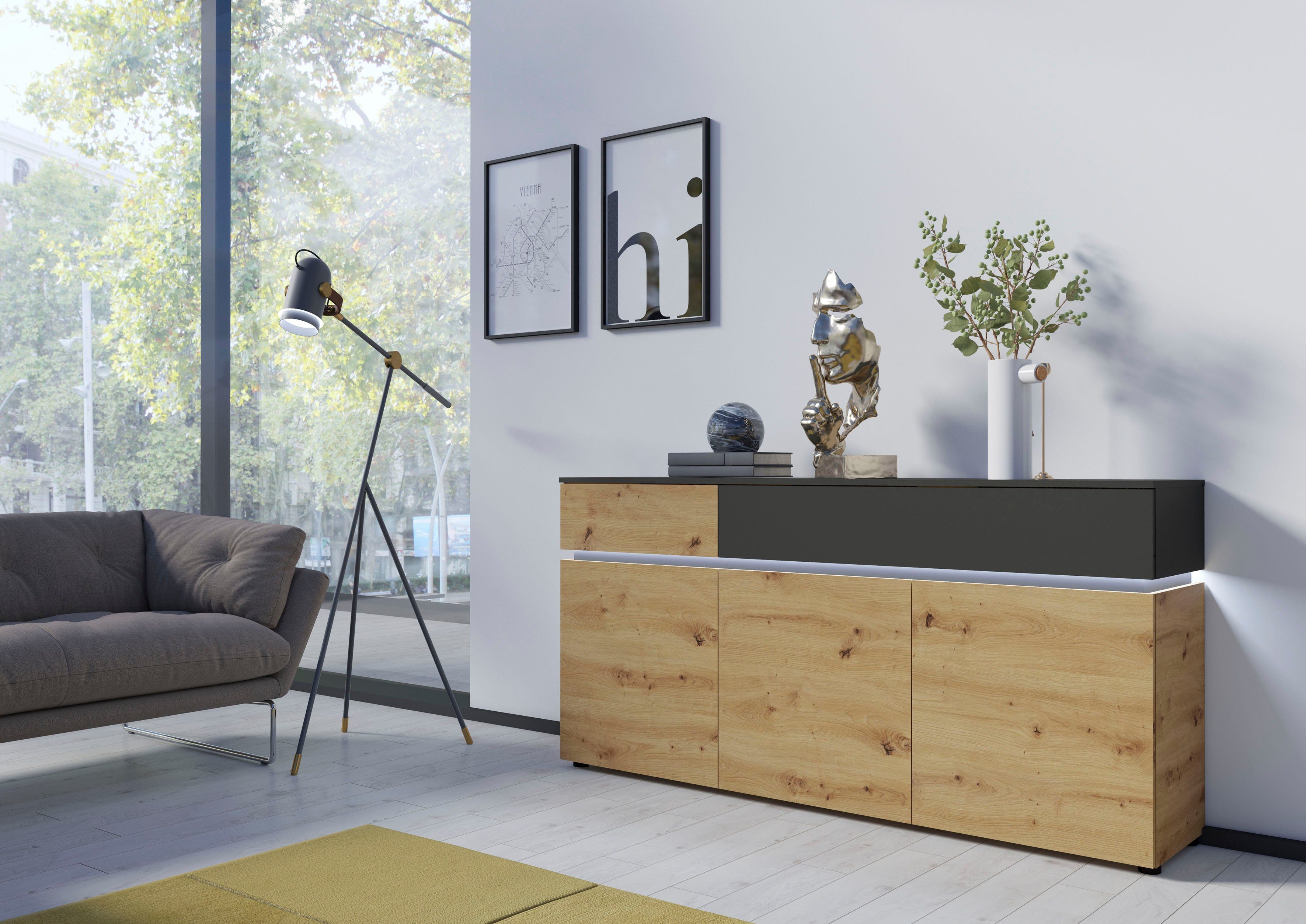 Home affaire Sideboard Luci, Breite 180, 5 cm günstig online kaufen