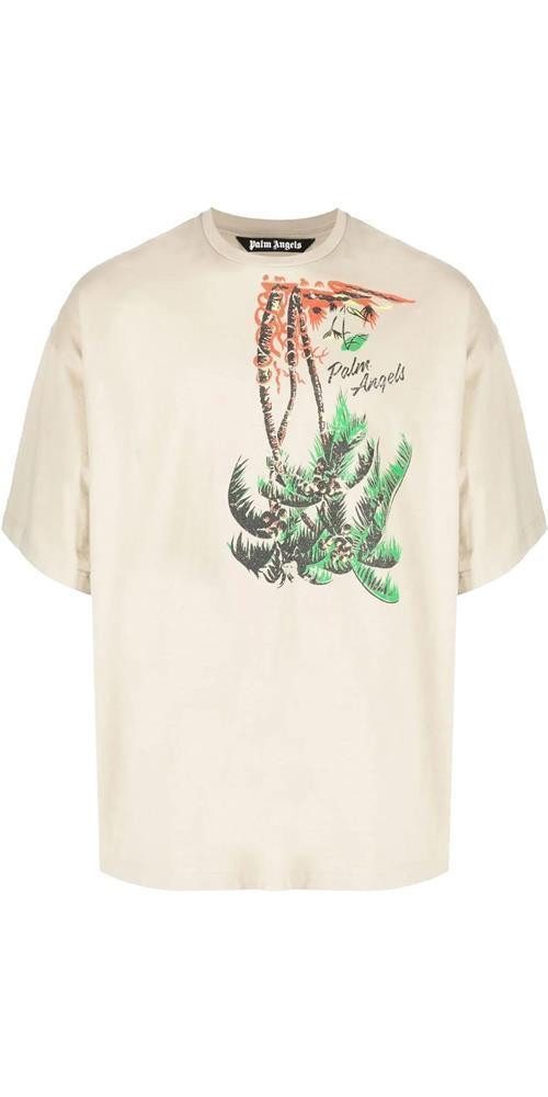 PALM ANGELS Print-Shirt Palm Angels Palm Print T-Shirt Weiß Herren