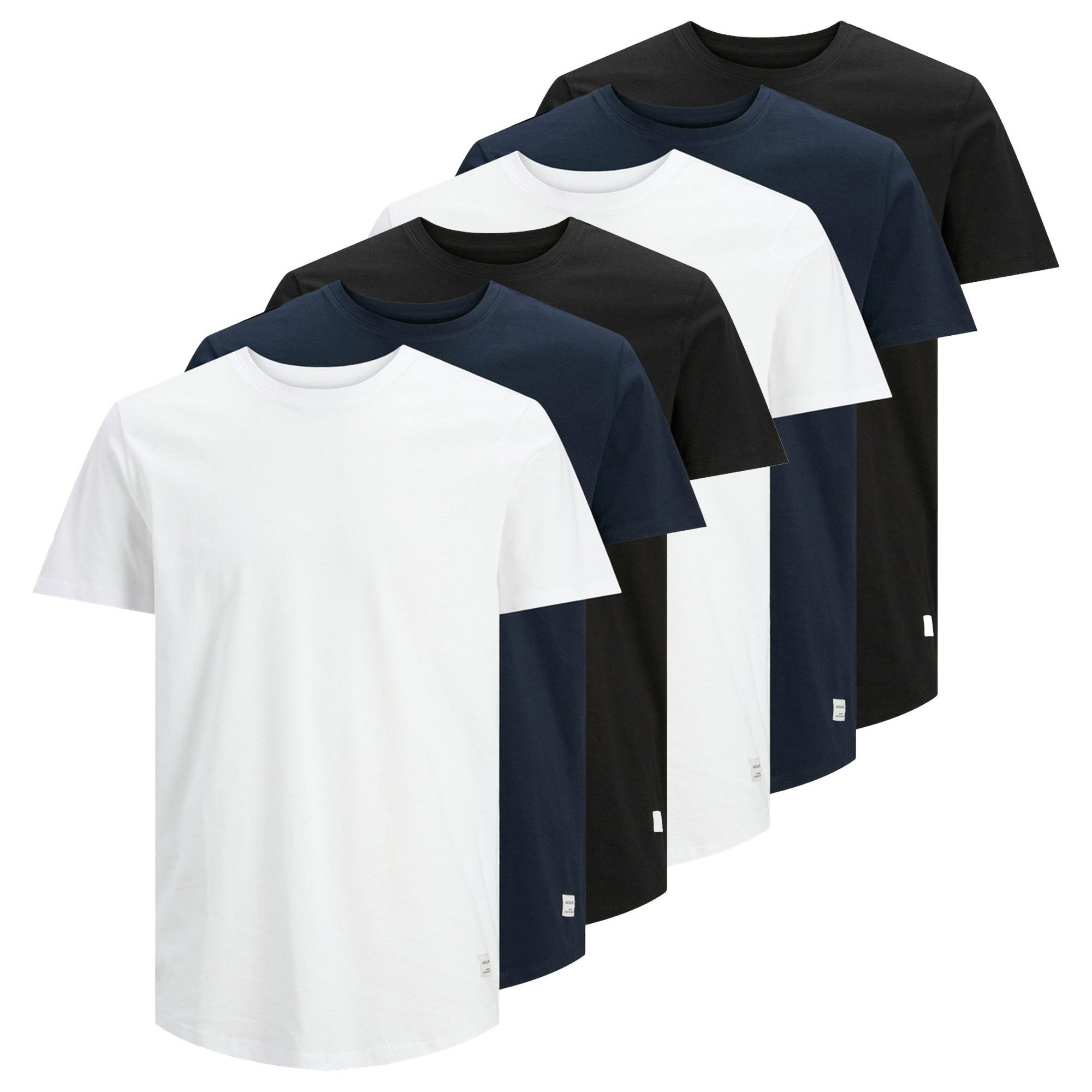 T-Shirt Herren T-Shirt 6er Pack Baumwolle JJENOA TEE 6PK