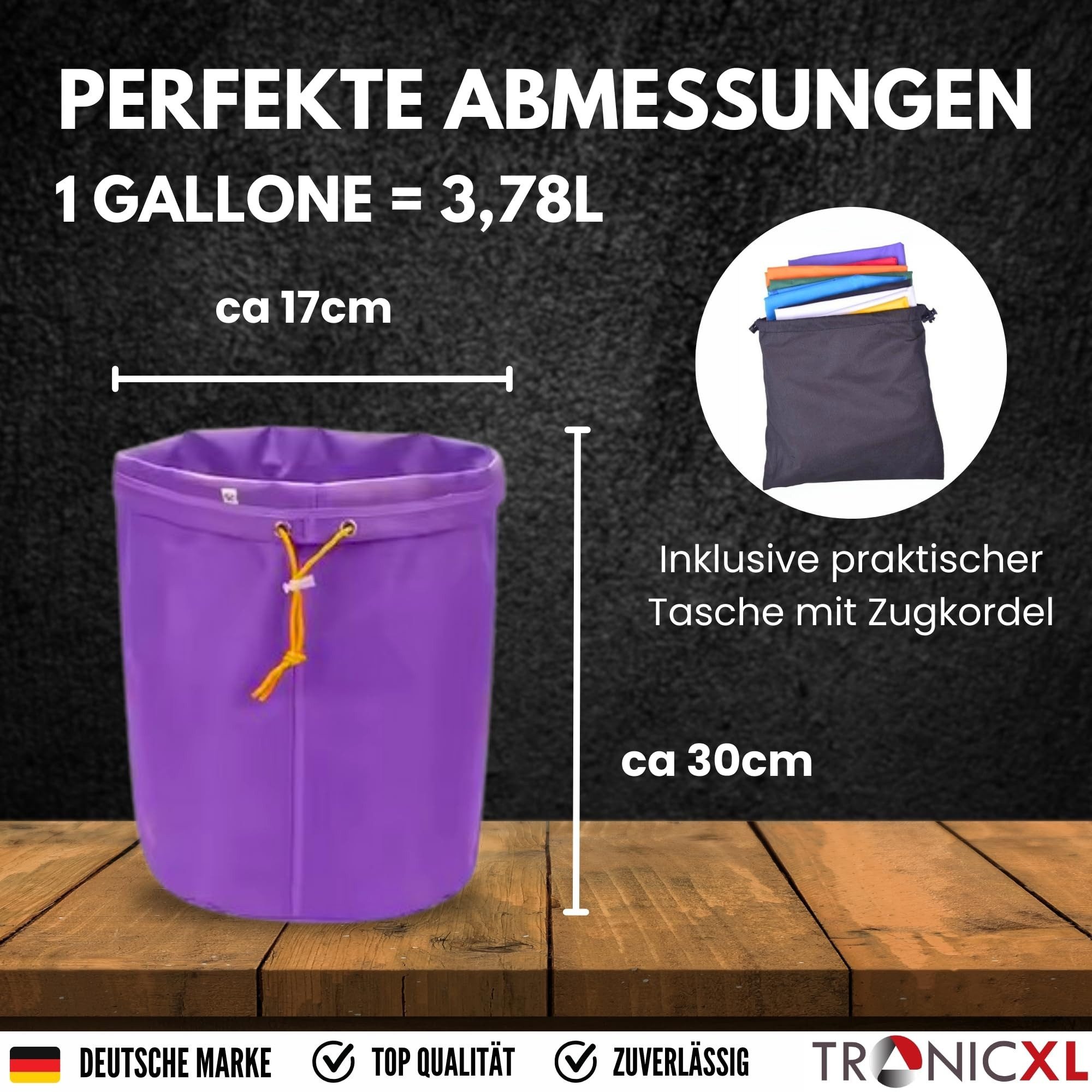 TronicXL Gartensieb 5er Bubble Bags 1 Gallone Grow Hash Kräuter Presssieb Extraktion, feine Löcher, Zubehör für Growbox