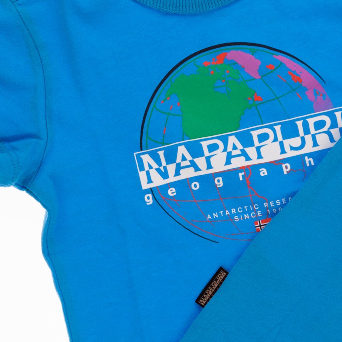 für mit NP0A4H3 Rippbündchen Napapijri Unisex Rundhalsauschnitt T-Shirt Kinder S-Azogues
