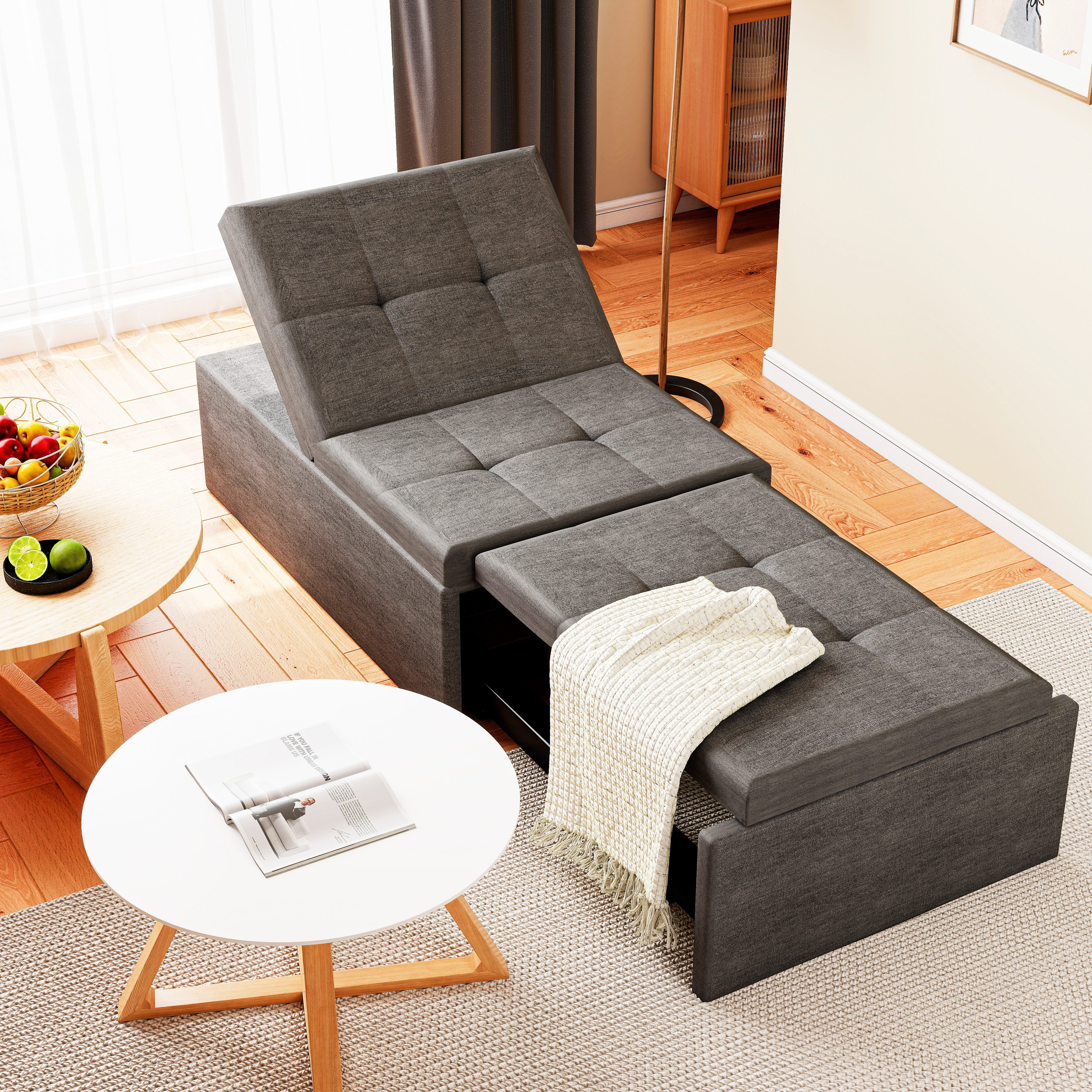 oyajia Schlafsofa Relaxsessel mit Liegefunktion,Sofabett,verstellbar Rückenlehne, Ergonomisch, Max. bis 180KG