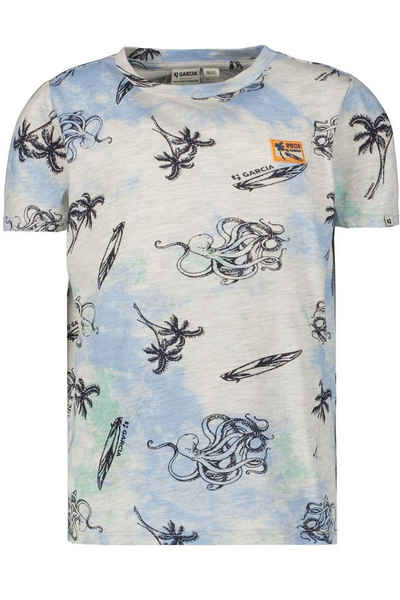 Garcia T-Shirt Batik-Look mit Alloverprint