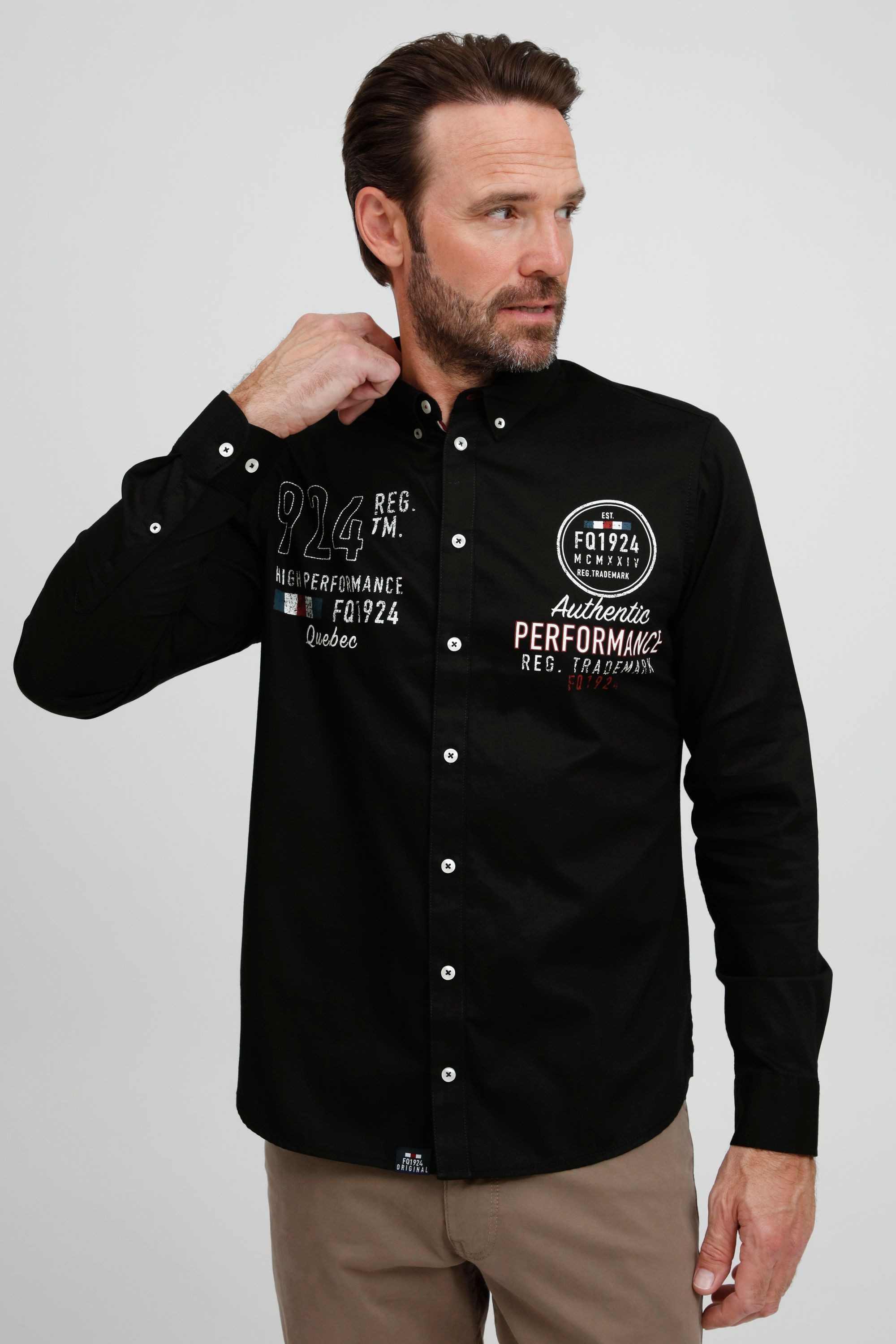 FQ1924 Langarmhemd FQHallvard Modernes Hemd mit dezentem Print günstig online kaufen