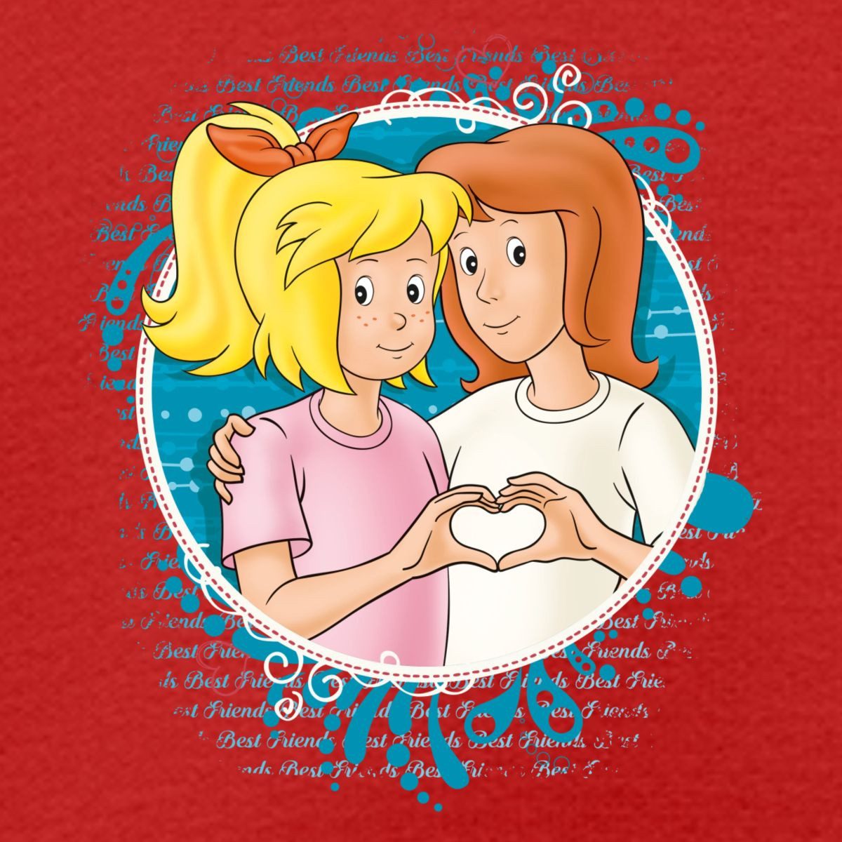 Spreadshirt Hoodie Bibi Und Tina Zeichen Der Freundschaft Herz Kinder Premium Hoodie (1-tlg)