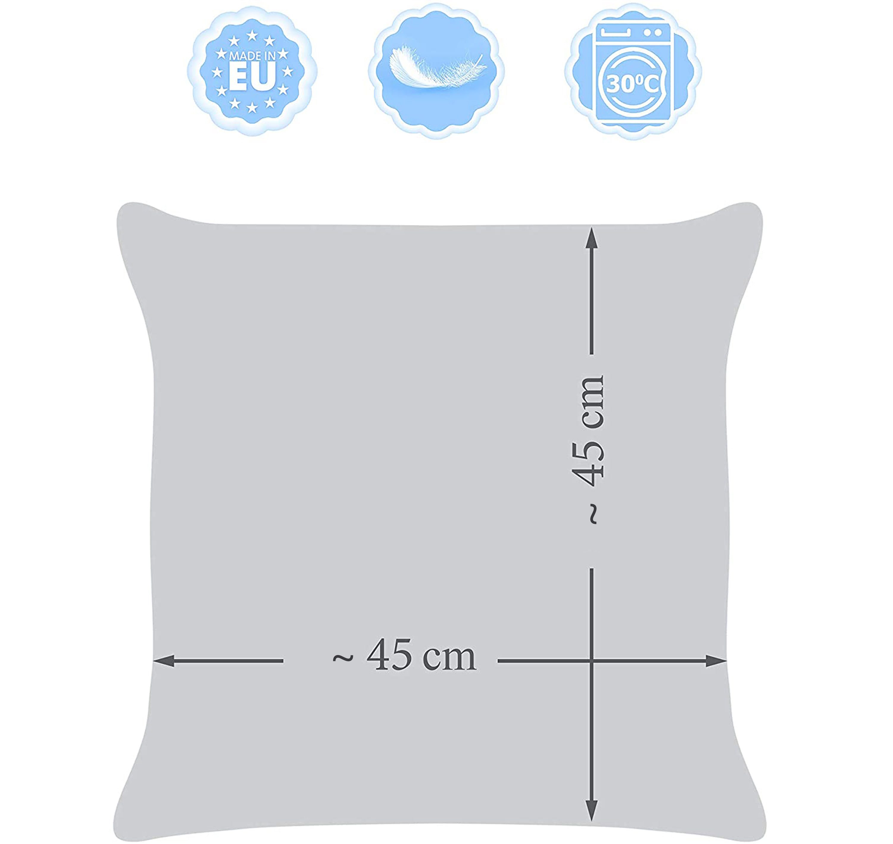 Amilian Dekokissen 4er Set - Dekokissen mit Füllung - 45x45 cm - Deko Kissen