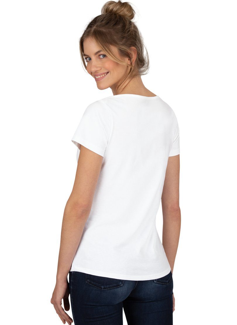 Trigema T-Shirt TRIGEMA Schickes Damen weiss-C2C T-Shirt in Öko-Qualität