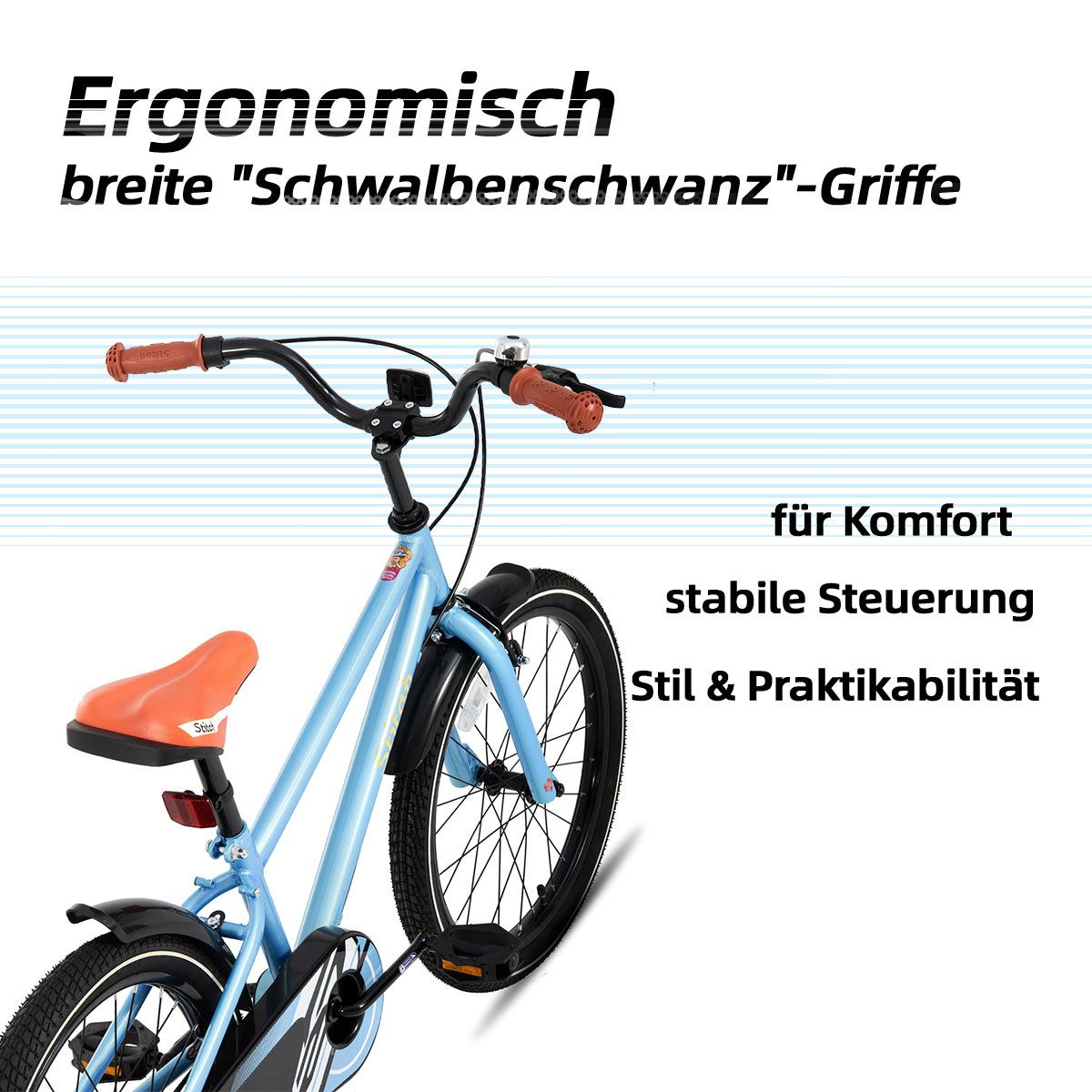 JOYSTAR Kinderfahrrad Totem 12/14/16/18/20 Zoll Kinderfahrrad für 2-11 jährige Jungen, mit Stützräder, Kotflügel, Front and rear dual brakes, Reflektorplatte