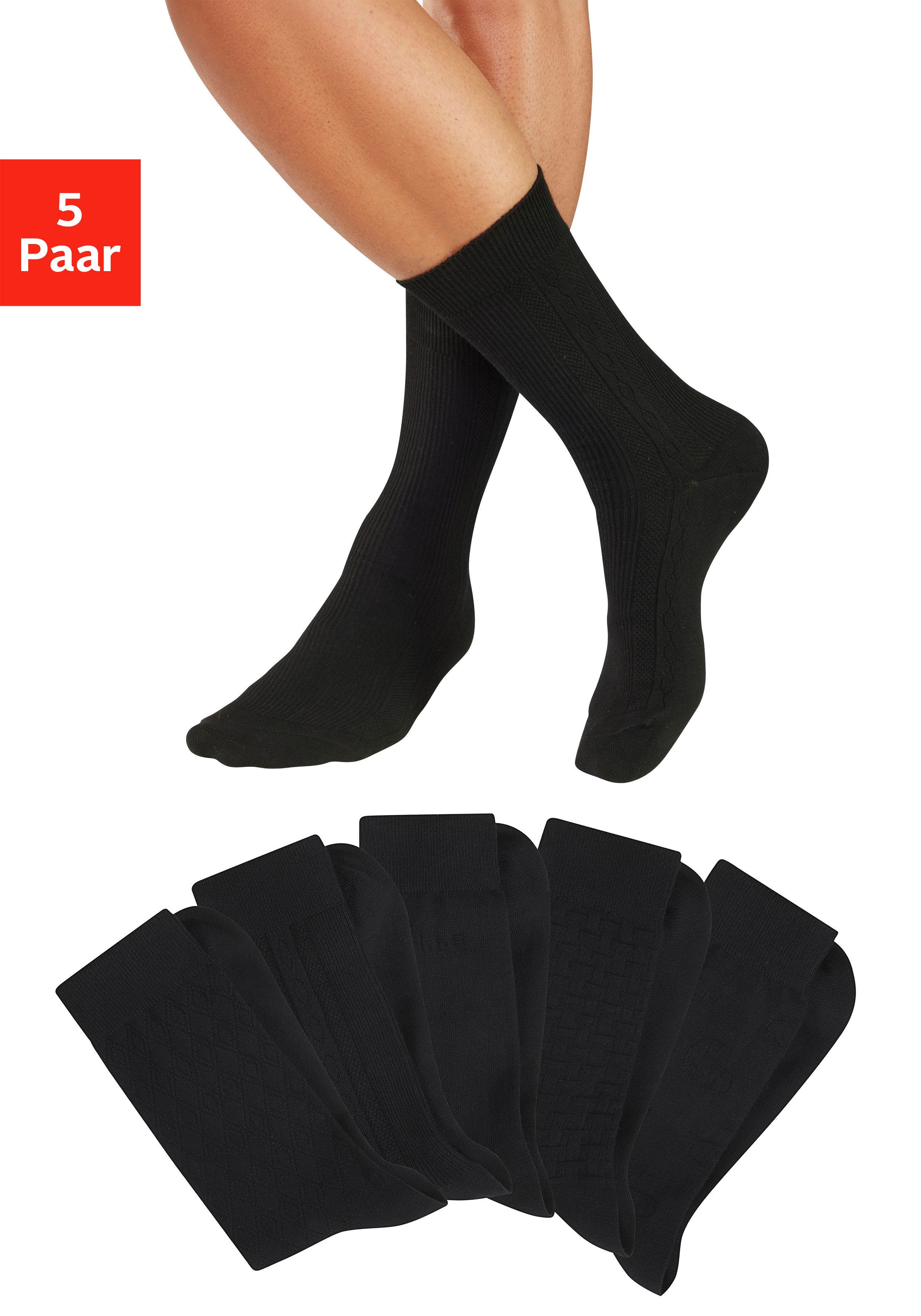 H.I.S Businesssocken (Packung, 5-Paar) mit dezent eingestrickten Designs günstig online kaufen